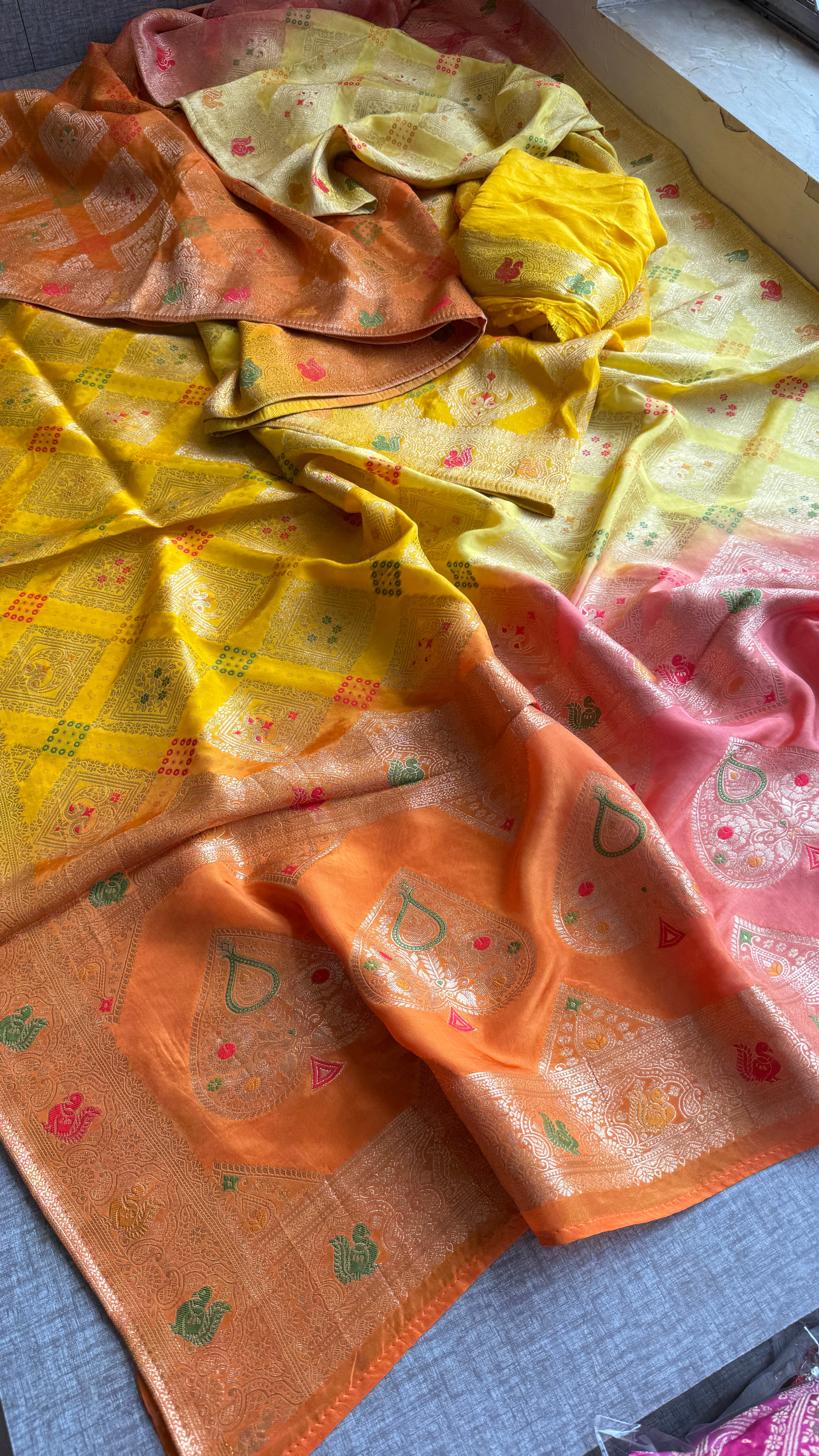 Pure Munga silk banarasi weaving