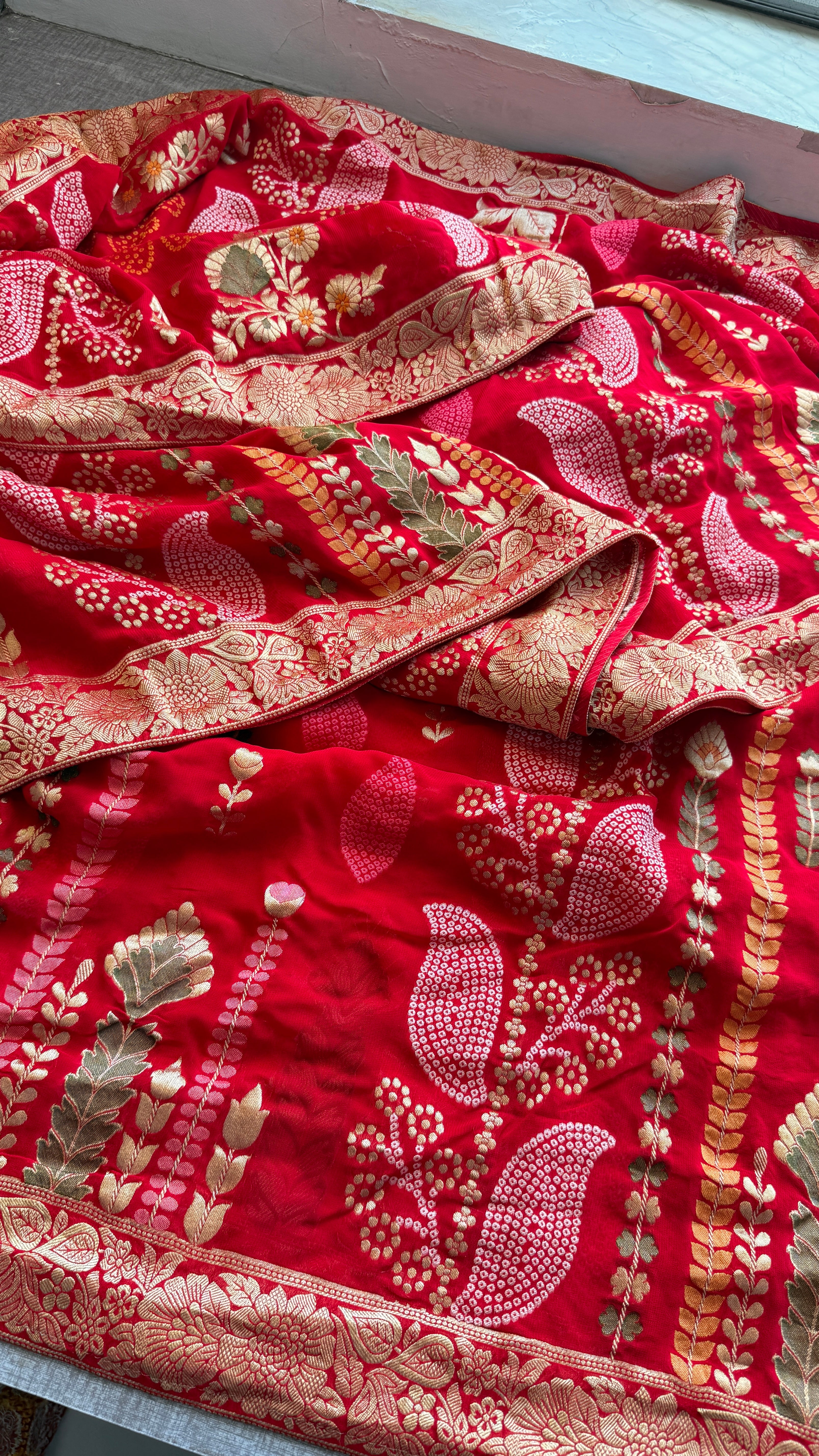 Georgette meena banarasi weaving