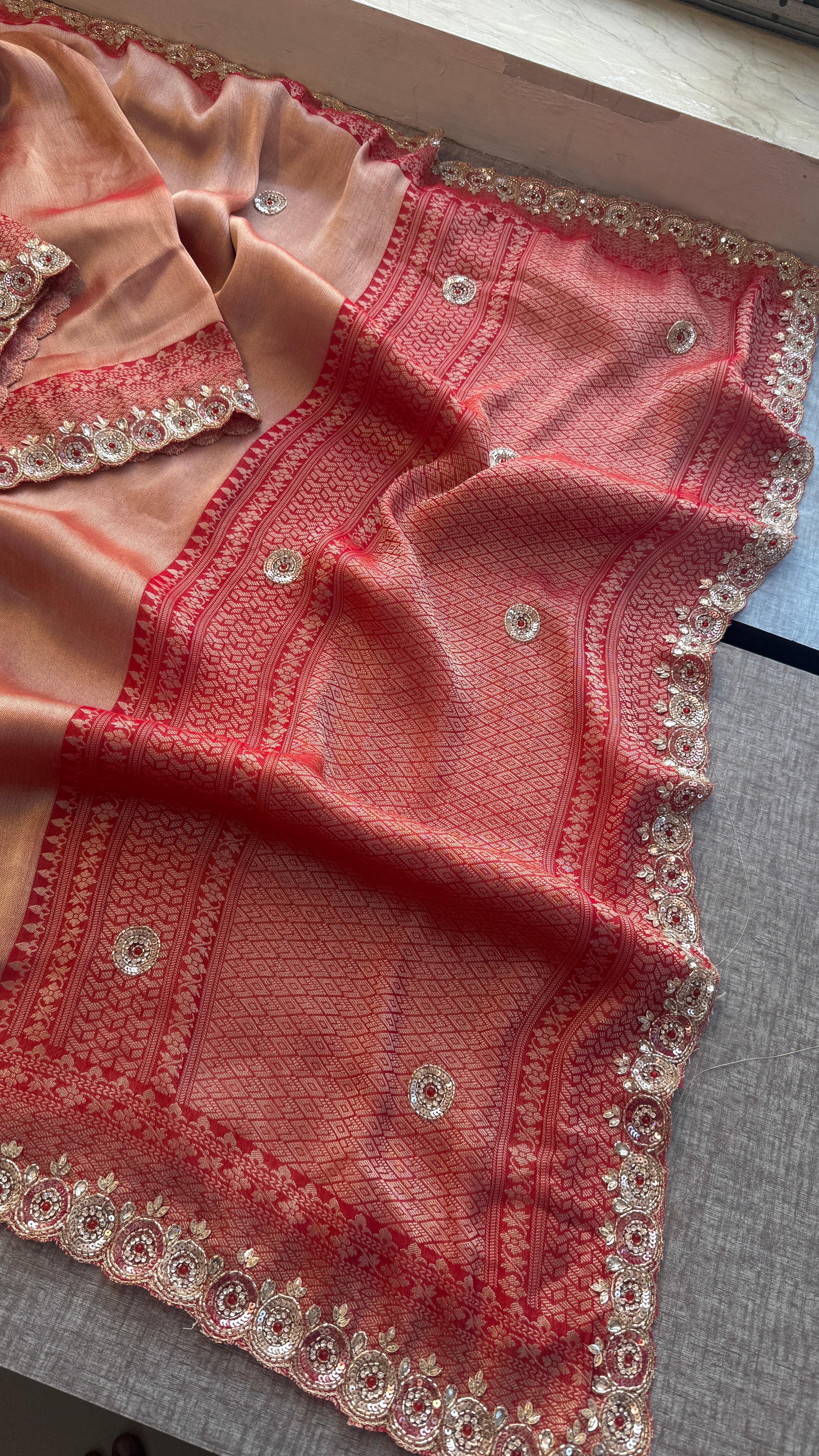 Pure Self Georgette Banarasi Weaving Saree