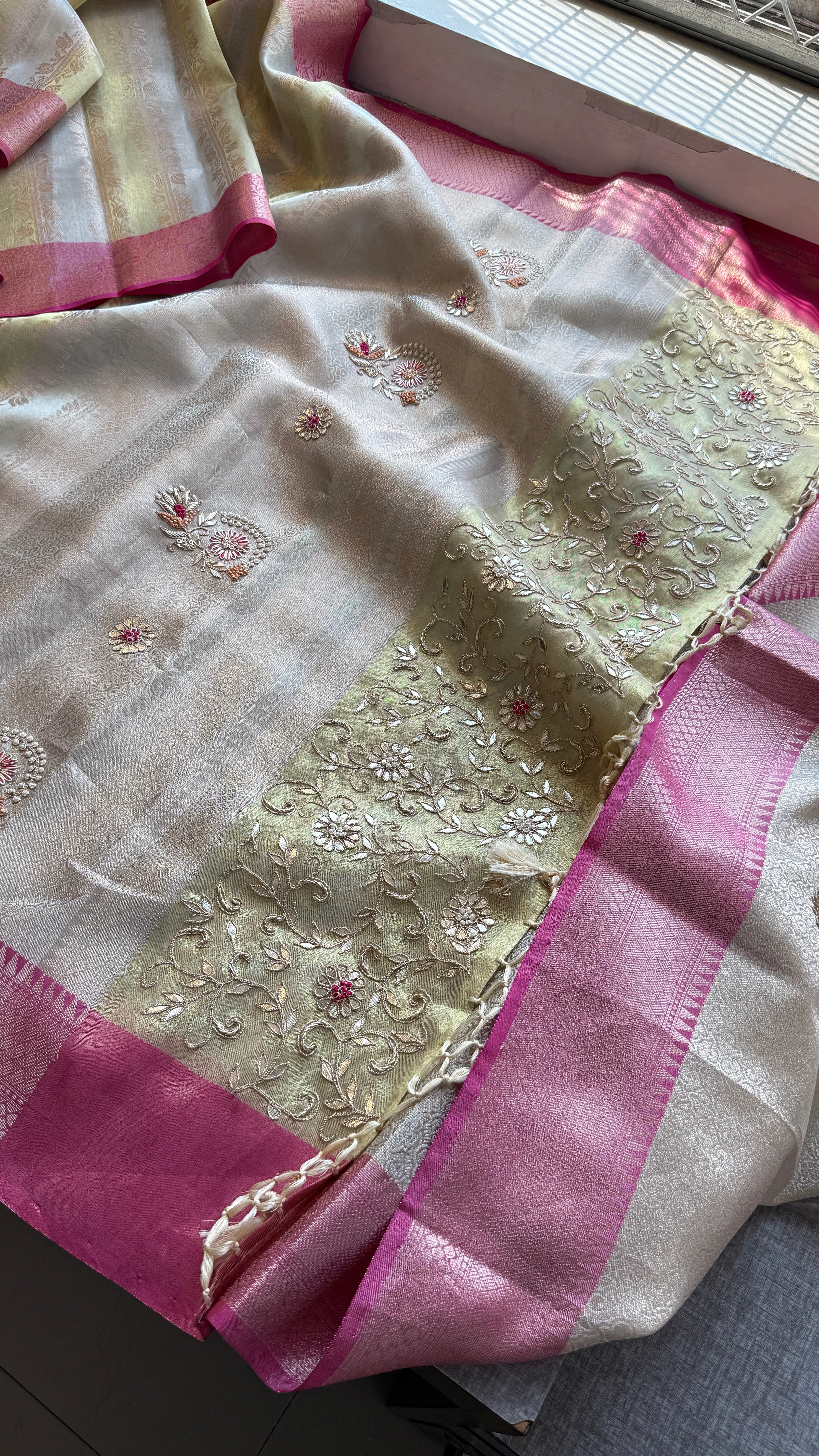 Pure Soft Tissue Silk Saree With heavy Pallav