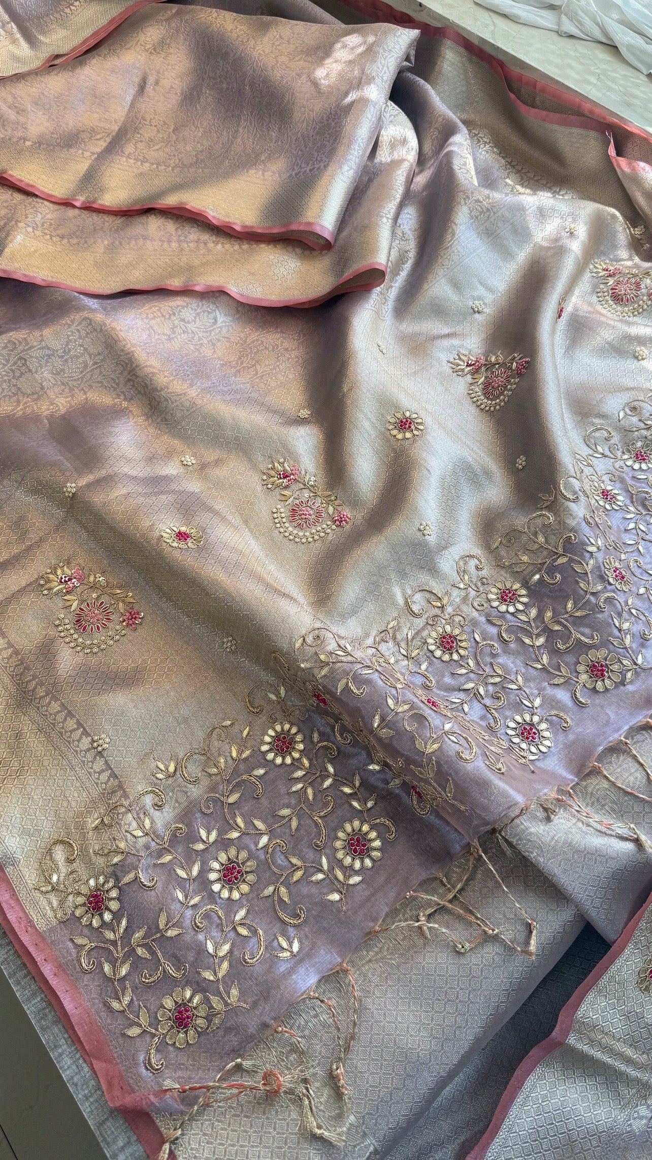 Banarasi Tissue Saree With Heavy work over Pallu