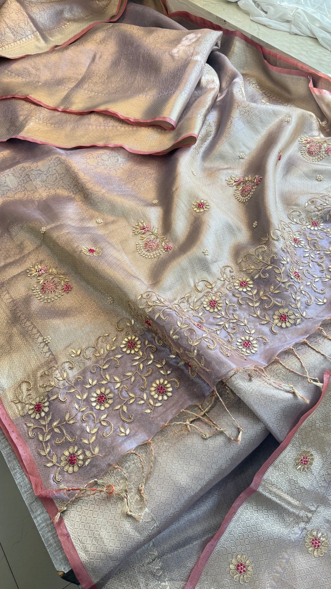 Banarasi Tissue Saree With Heavy work over Pallu