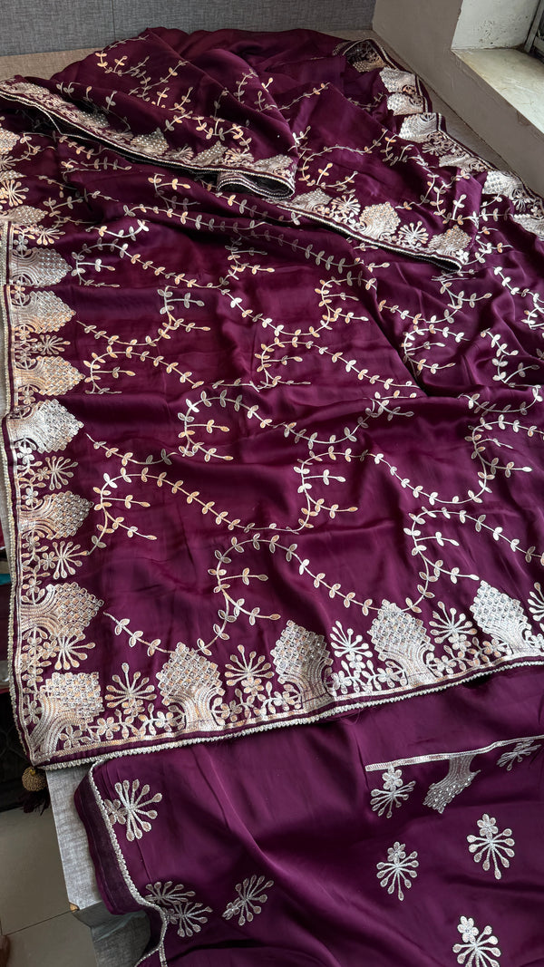 Pure Satin Silk Saree