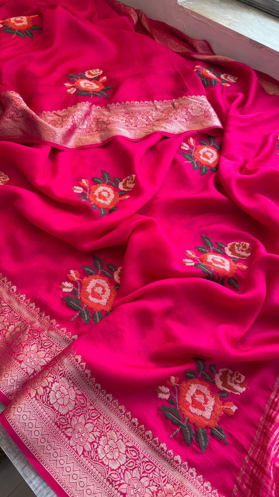 Elegant Soft Munga Silk Banarasi Saree with Multi-Thread Embroidery & Rich Zari Weaving