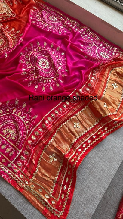 Gajji Silk Dupatta with Sikhiya Gotta Work – Soft Festive Designer Dupatta