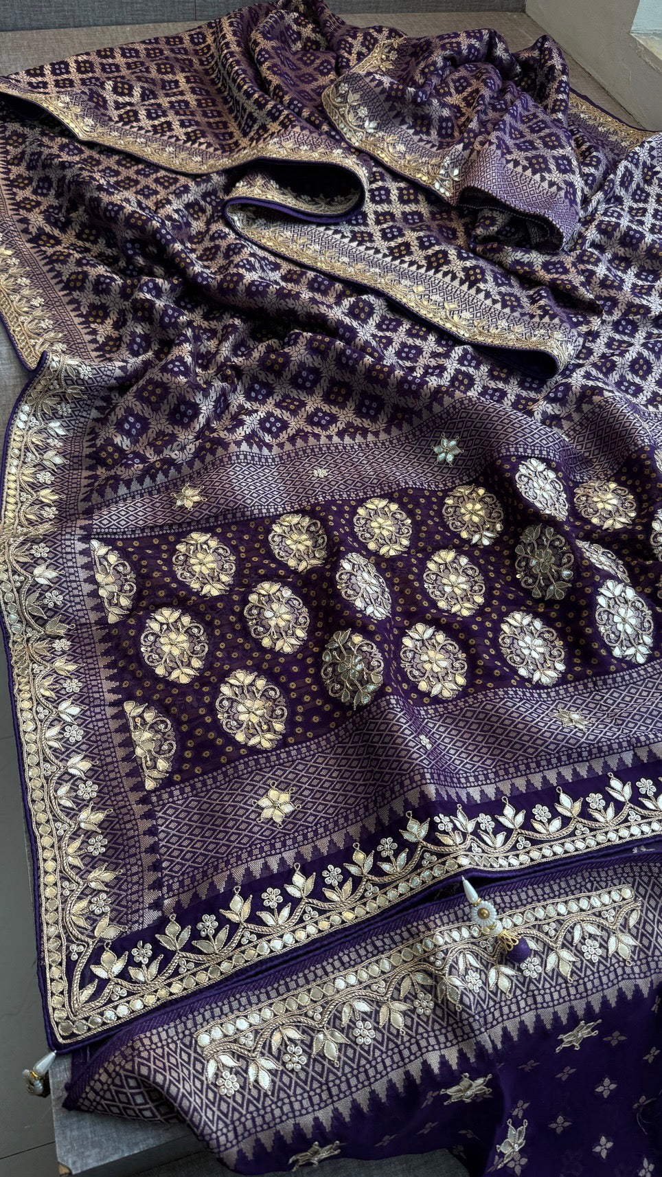 Pure Khaddi Georgette Banarasi Saree with Heavy Gotapatti Handwork – Premium Wedding Collection