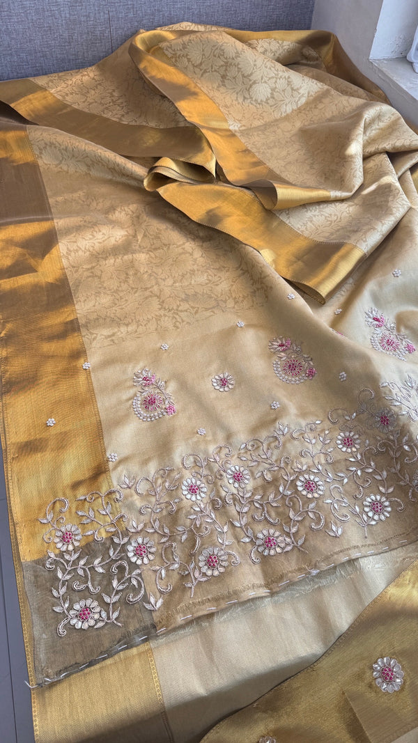 Banarasi Tissue Saree With Heavy work over Pallu