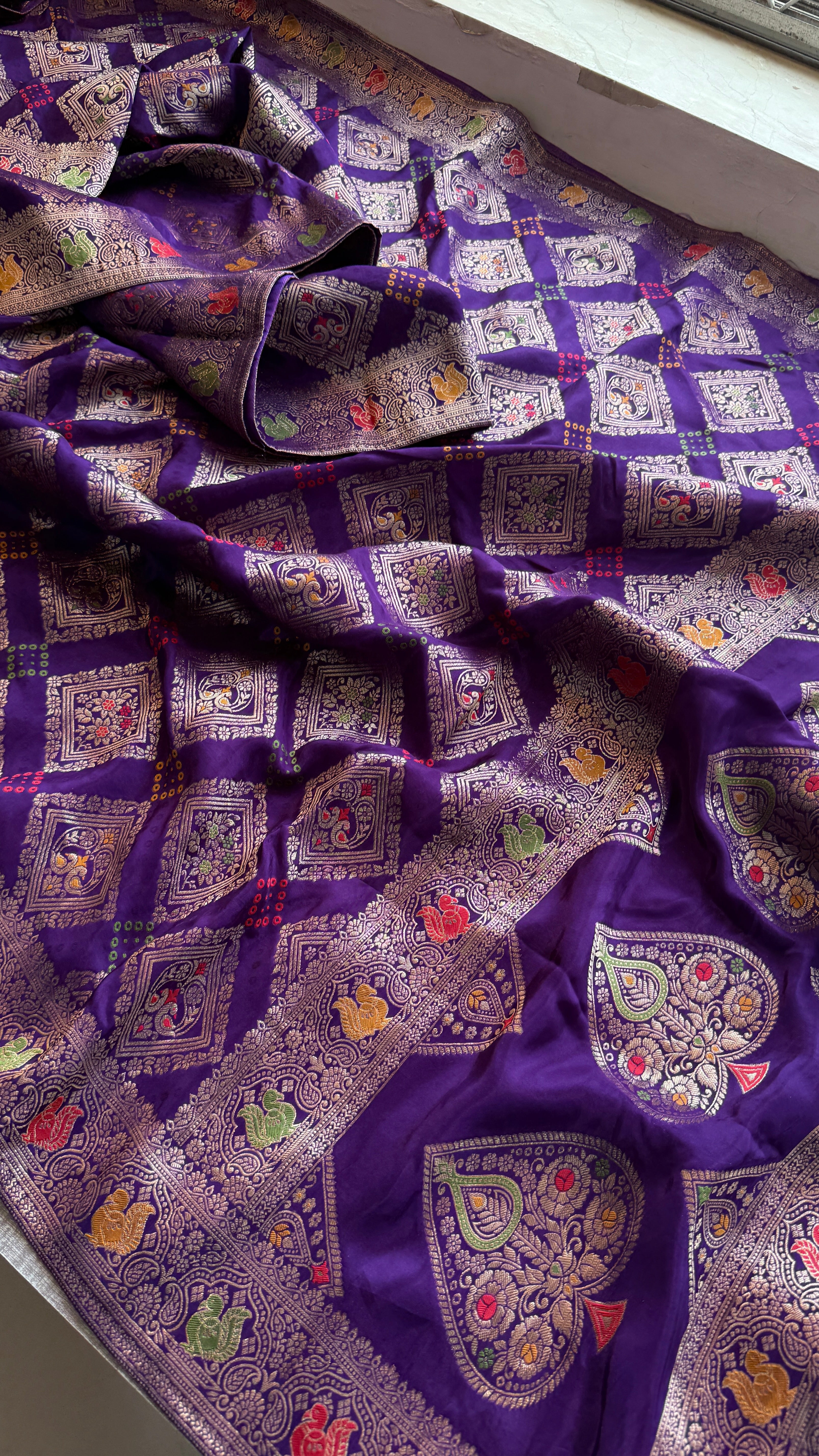 Pure Munga silk banarasi weaving