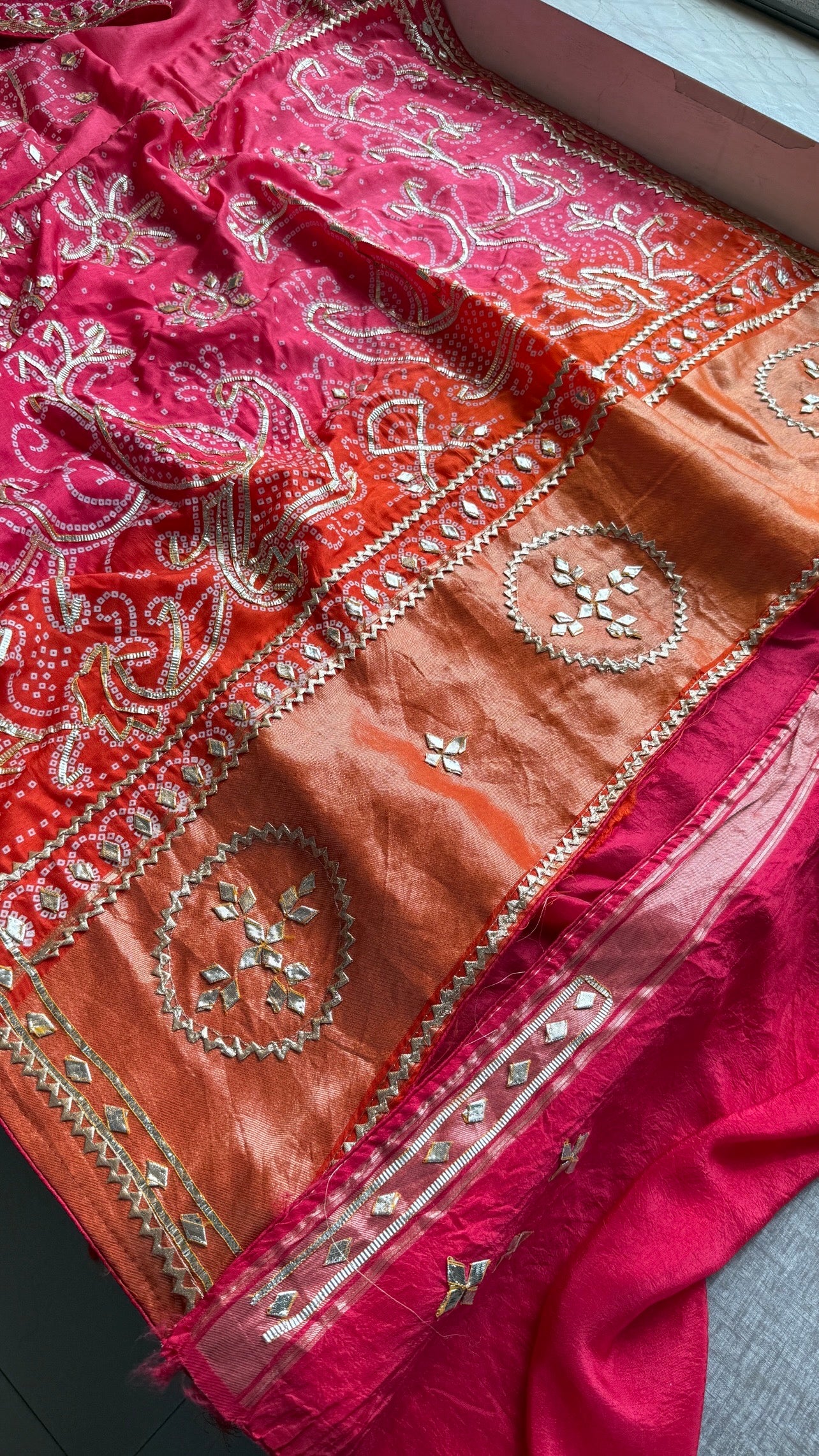 Munga Silk Sikhiya Gotapatti Saree with Peacock Motif & Zari Border | Soft Premium Festive Wear