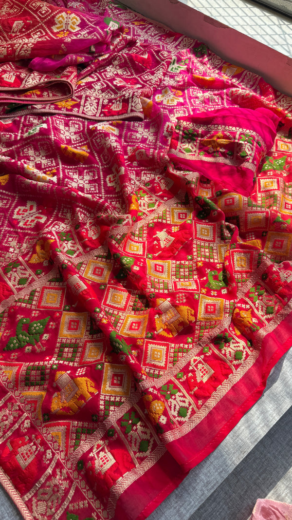 Meena georgette Banarasi weaving