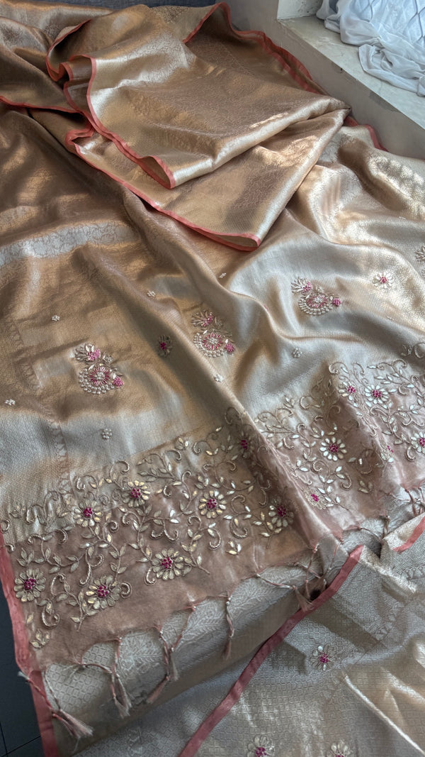 Banarasi Tissue Saree With Heavy work over Pallu
