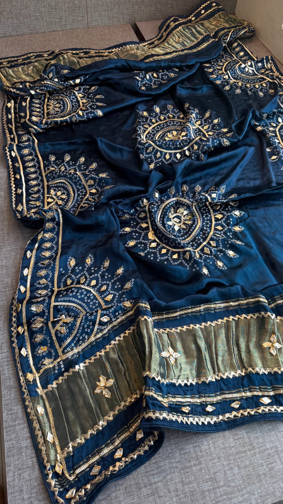 Gajji Silk Dupatta with Sikhiya Gotta Work – Soft Festive Designer Dupatta