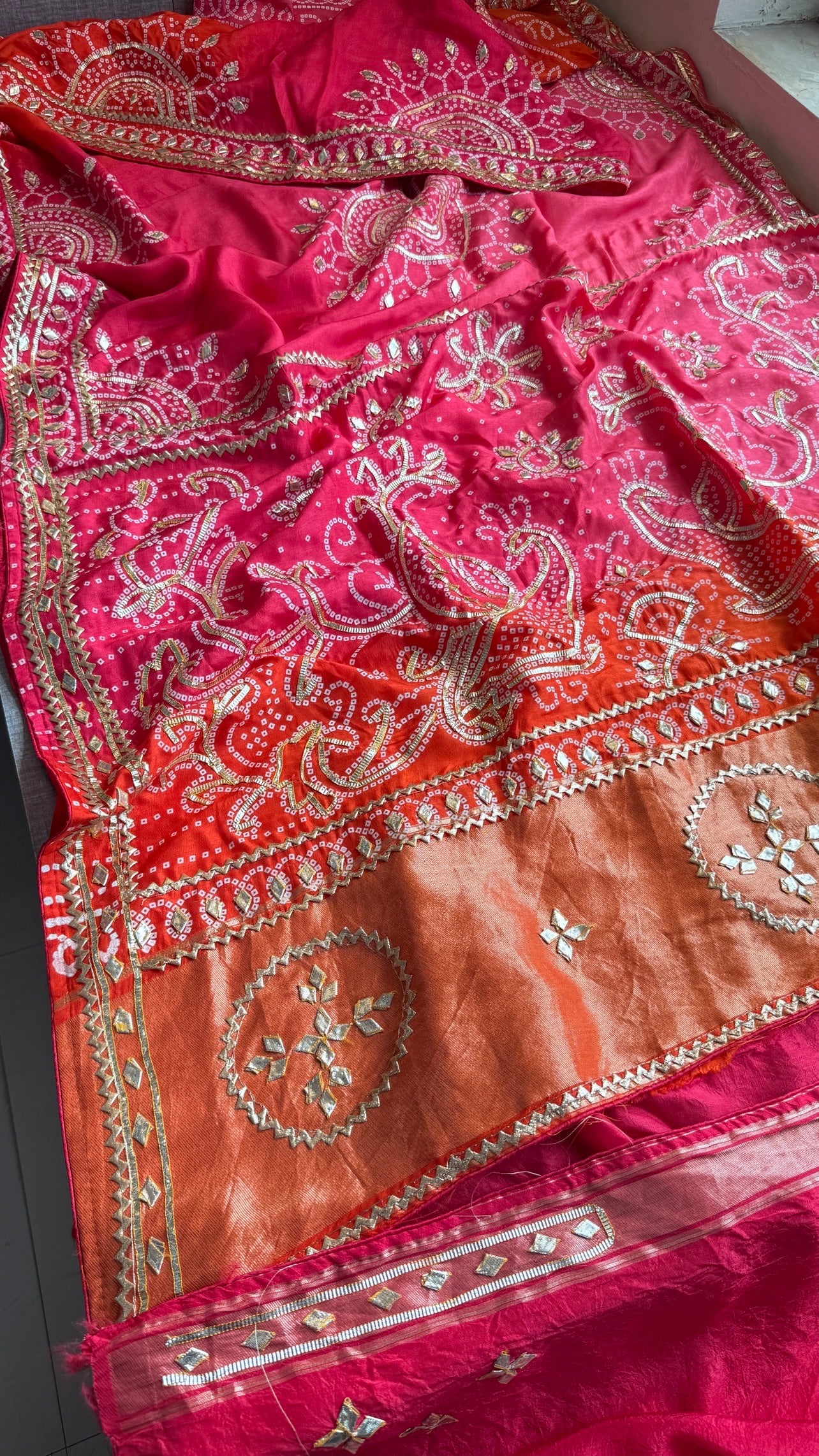 Munga Silk Sikhiya Gotapatti Saree with Peacock Motif & Zari Border | Soft Premium Festive Wear