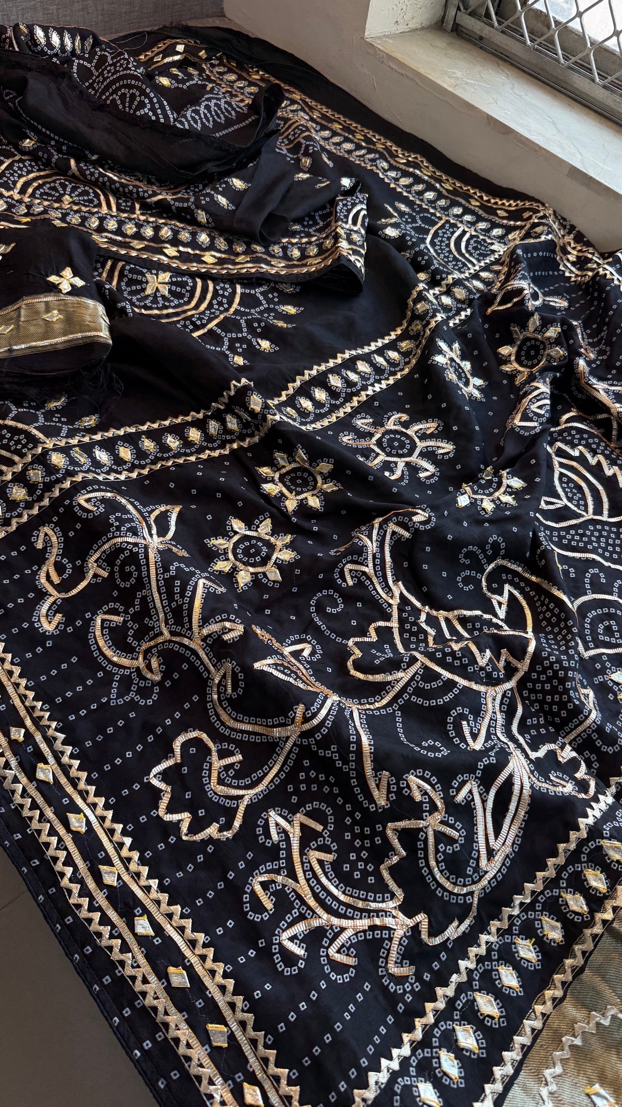 Munga Silk Sikhiya Gotapatti Saree with Peacock Motif & Zari Border | Soft Premium Festive Wear
