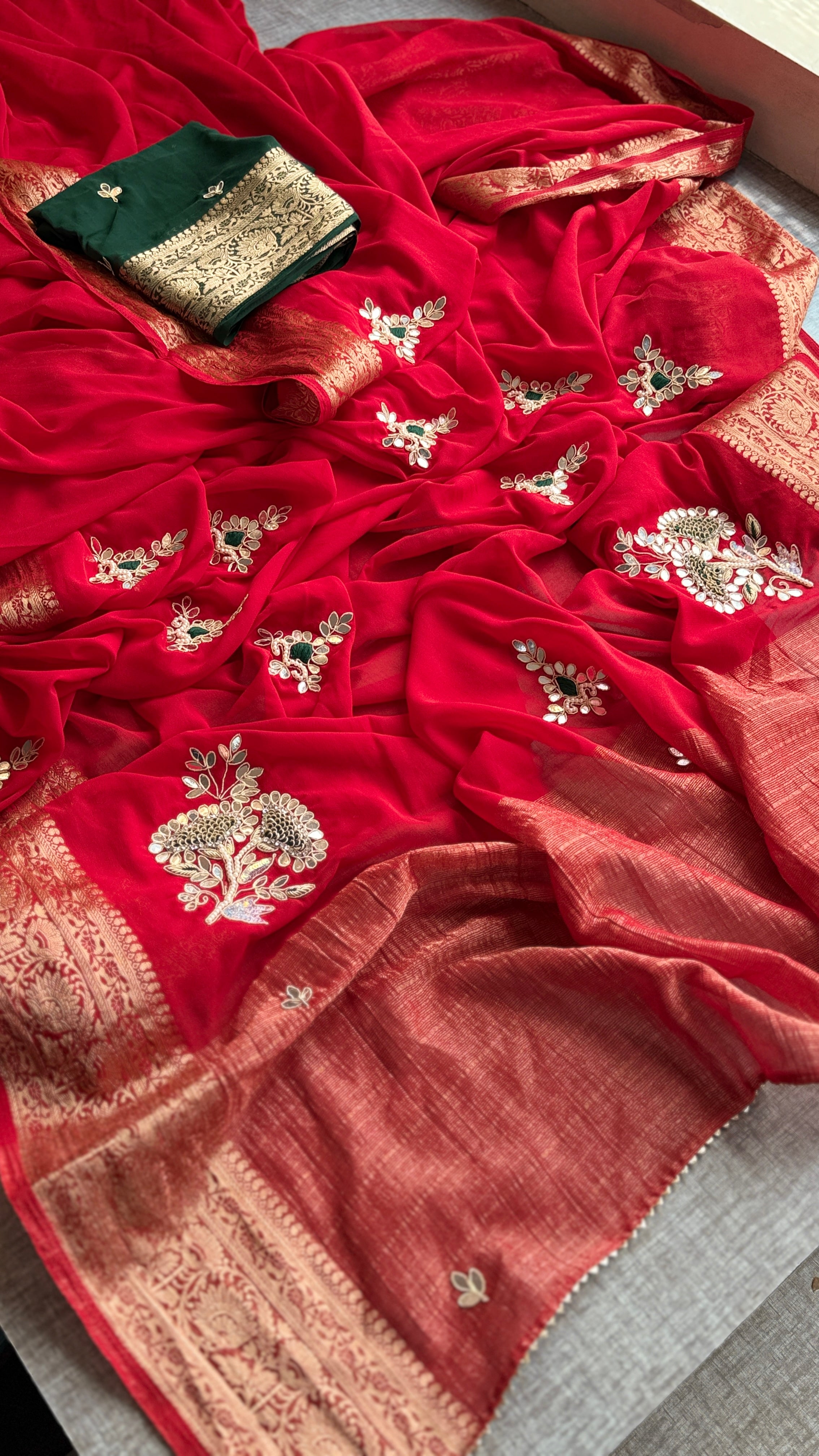 Pure Munga Silk handwork saree