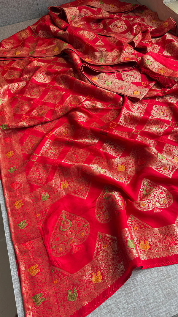 Pure Munga silk banarasi weaving