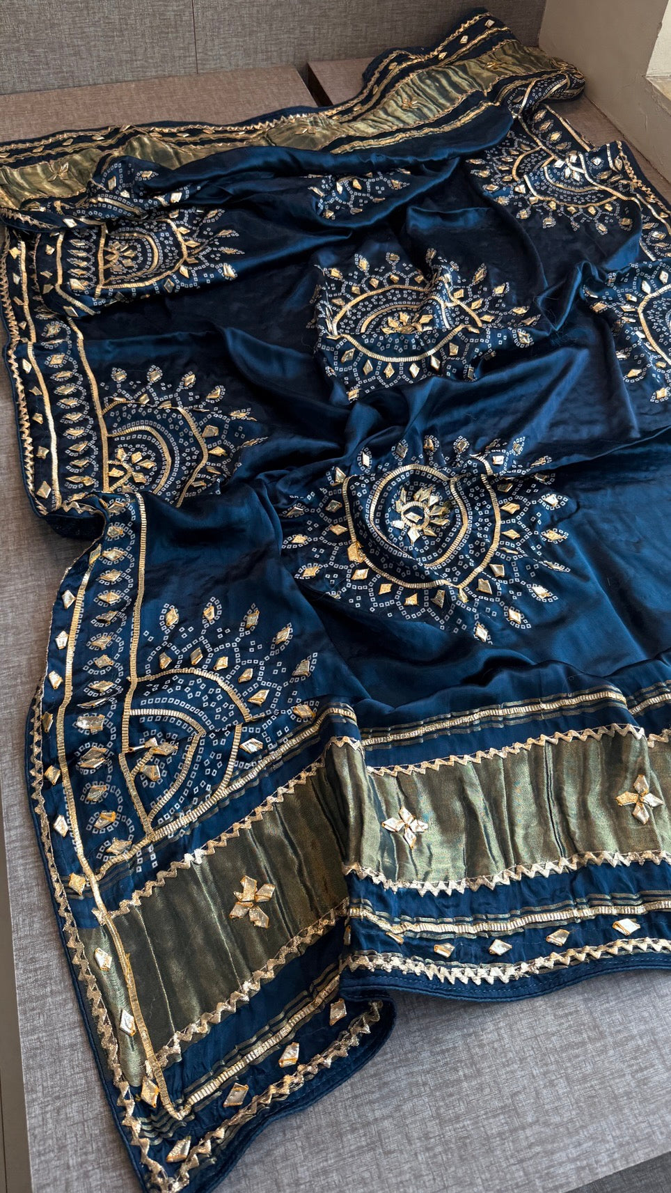 Gajji Silk Dupatta with Sikhiya Gotta Work – Soft Festive Designer Dupatta