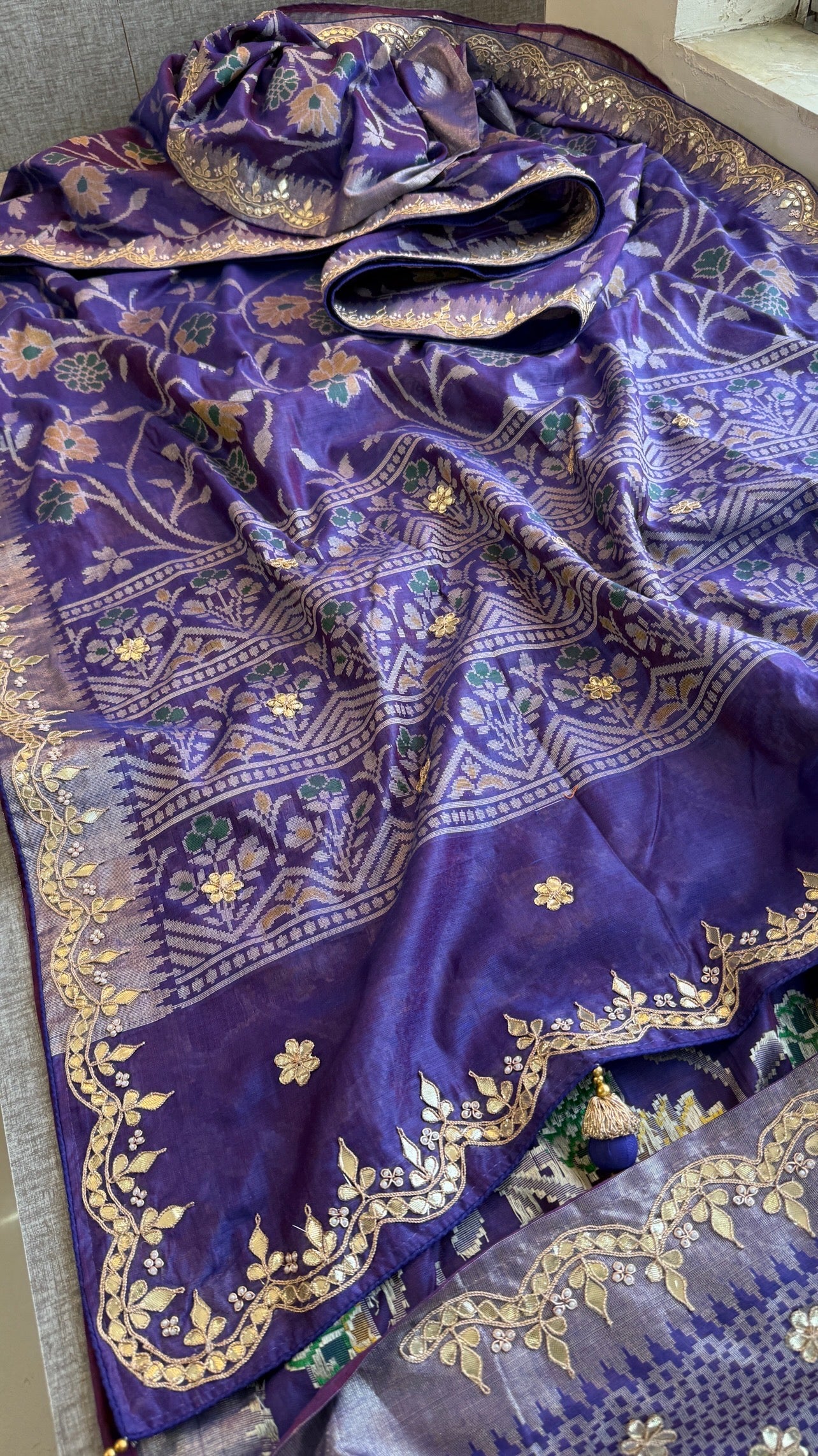 Purple Patola Banarasi handwork Saree