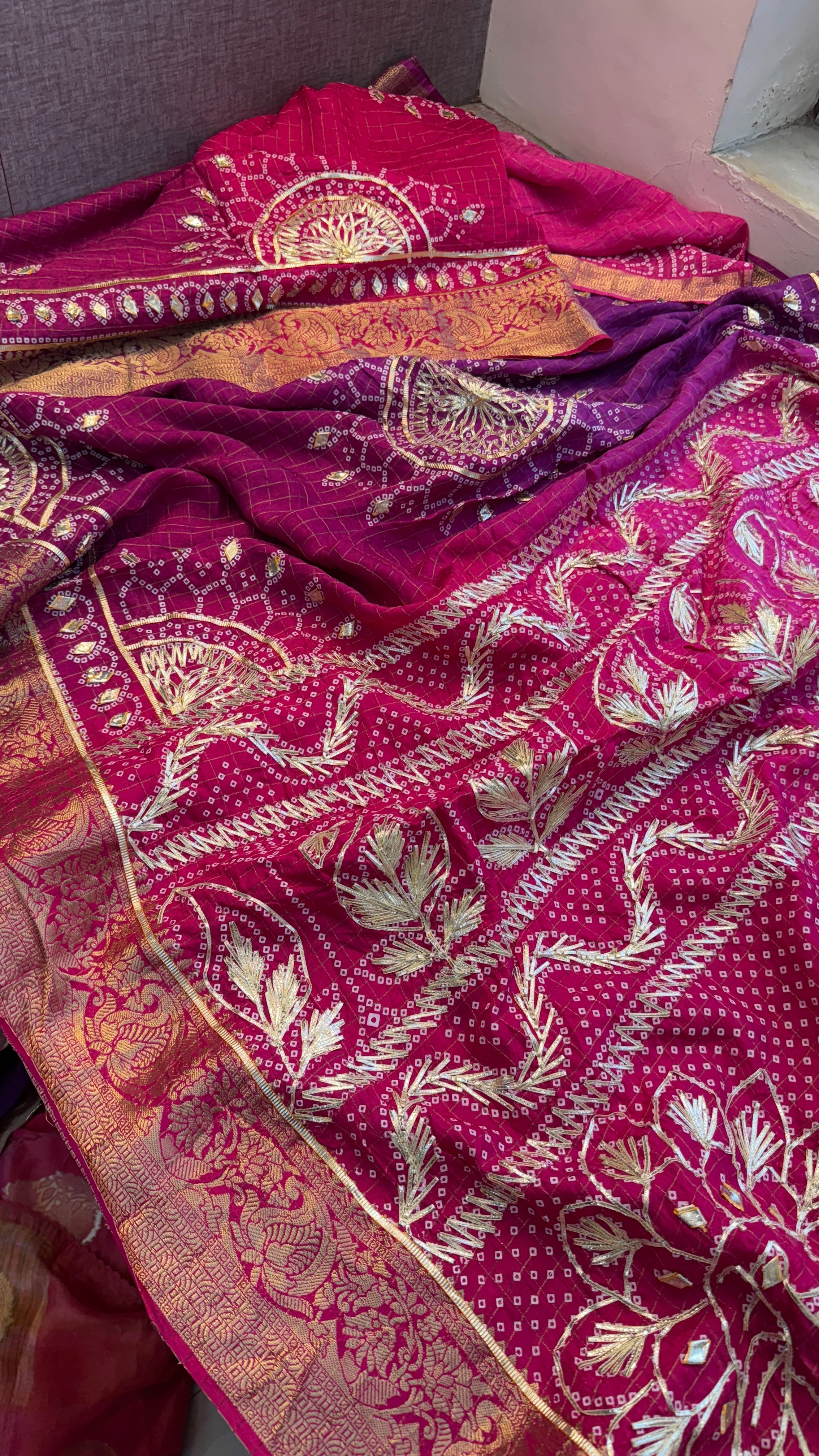 Pure Munga Silk Checks Banarasi Weaving