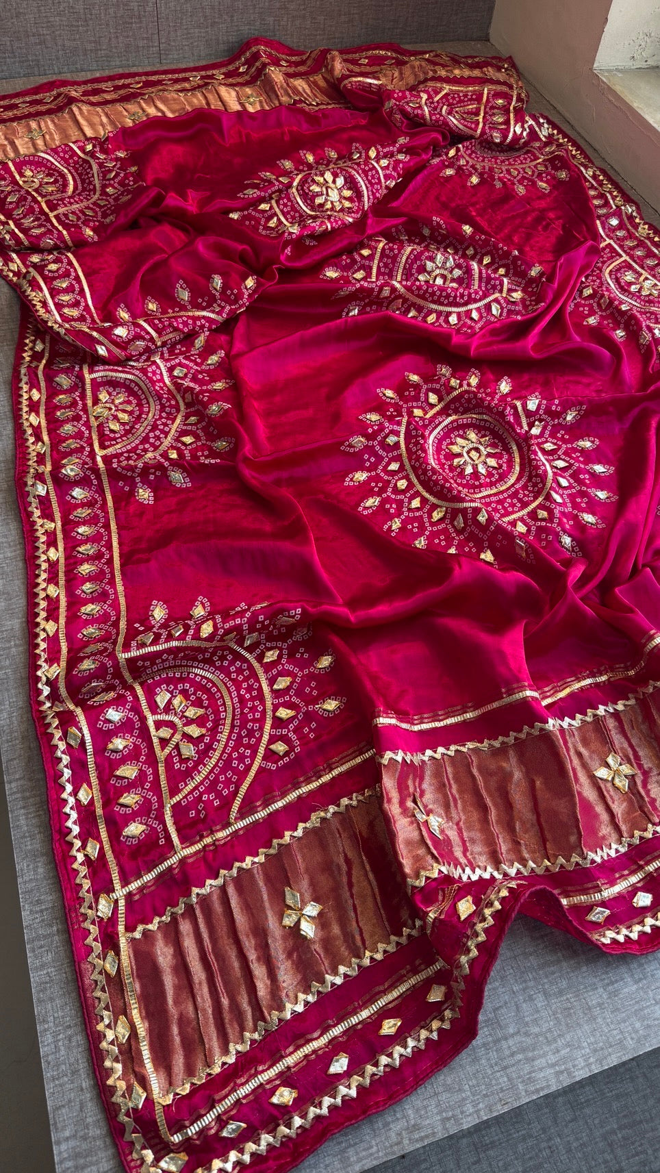 Gajji Silk Dupatta with Sikhiya Gotta Work – Soft Festive Designer Dupatta