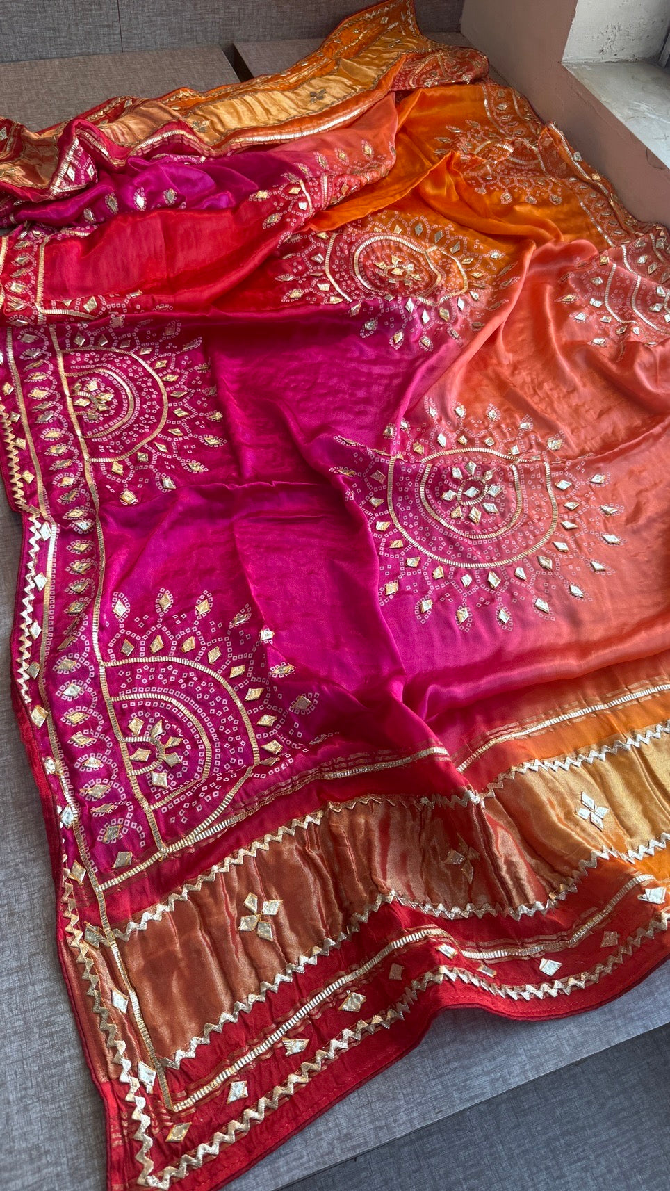 Gajji Silk Dupatta with Sikhiya Gotta Work – Soft Festive Designer Dupatta