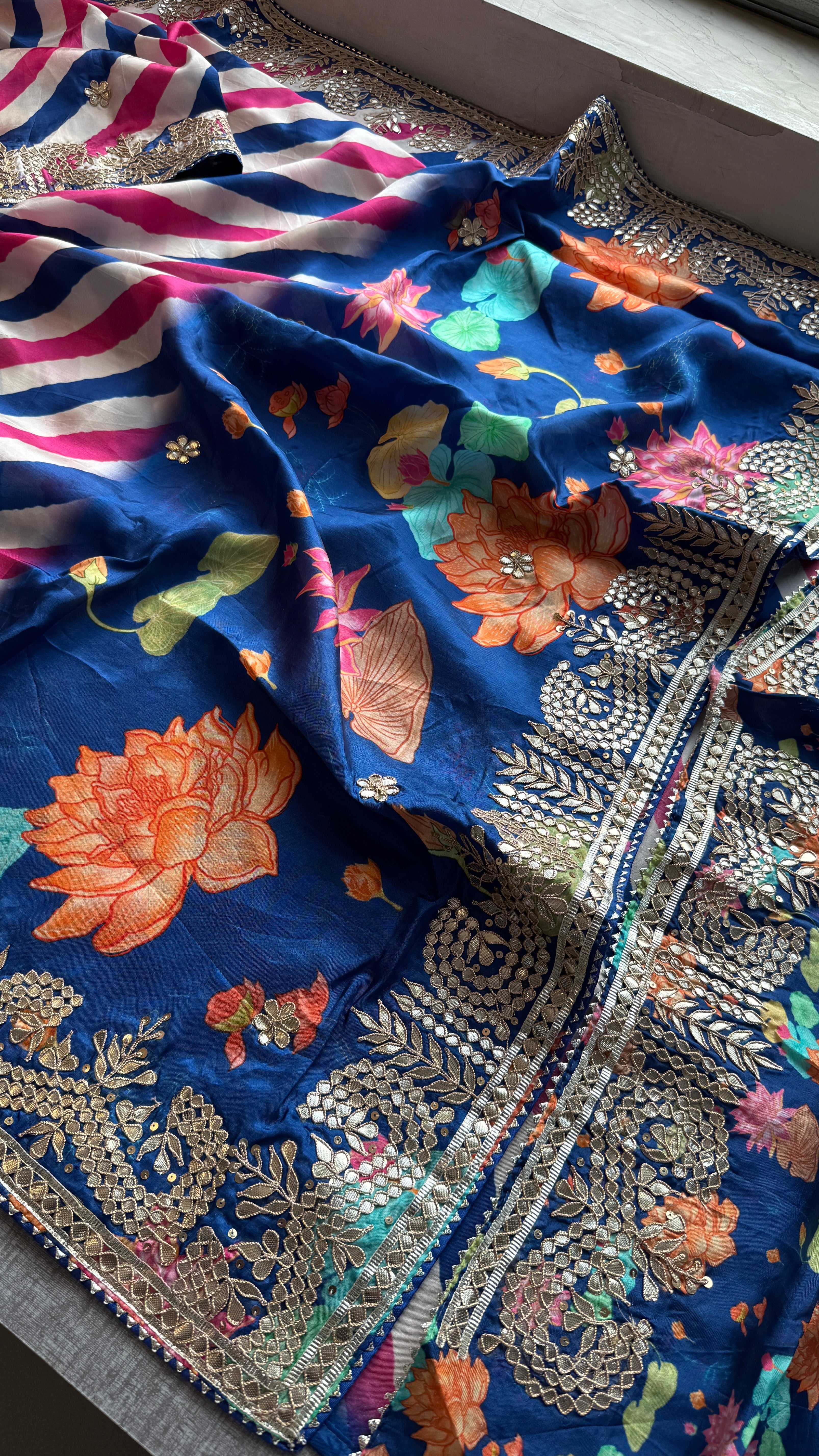 Pure Munga Crepe Silk Leheriya
