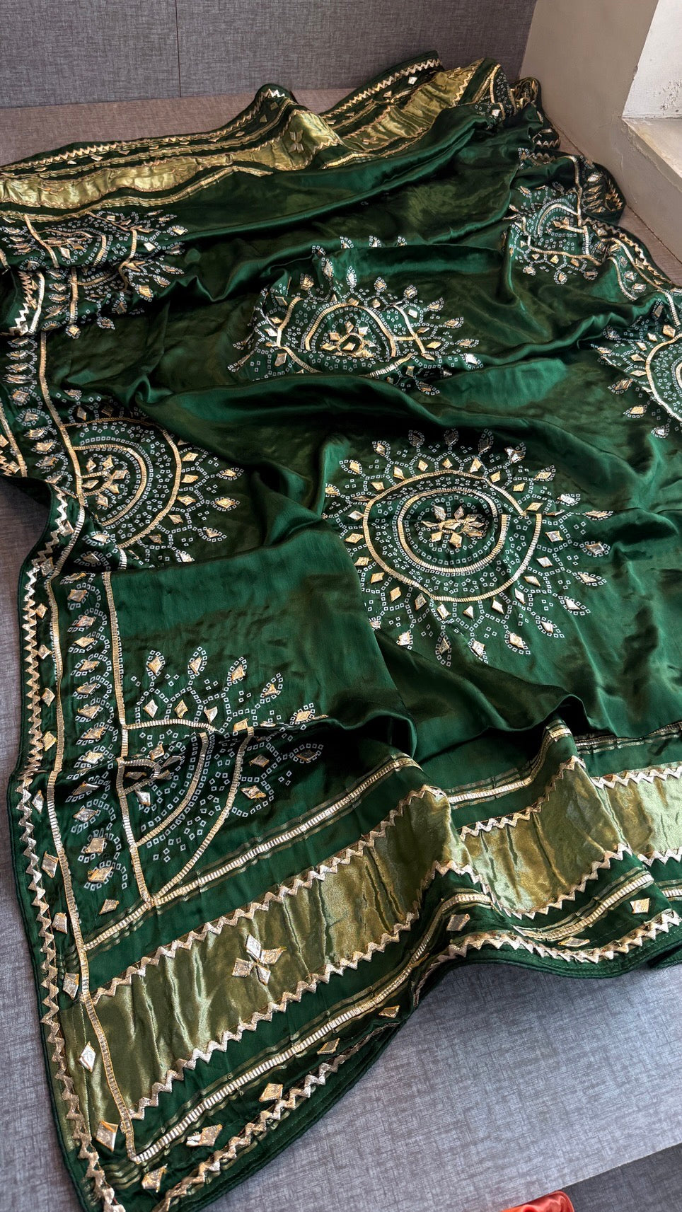 Gajji Silk Dupatta with Sikhiya Gotta Work – Soft Festive Designer Dupatta