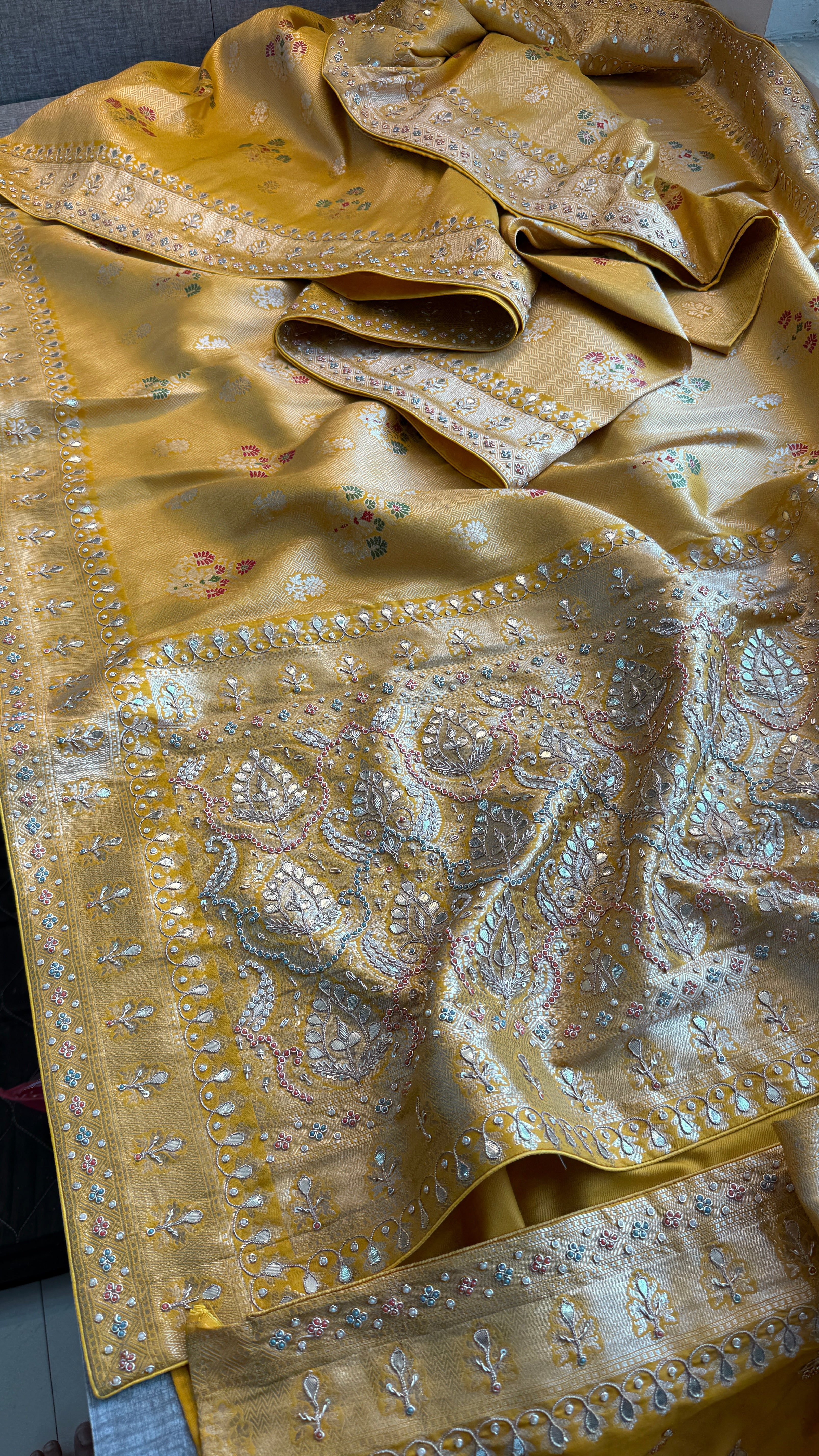 Pure Kanjivaram Meena Banarasi Weaving Saree