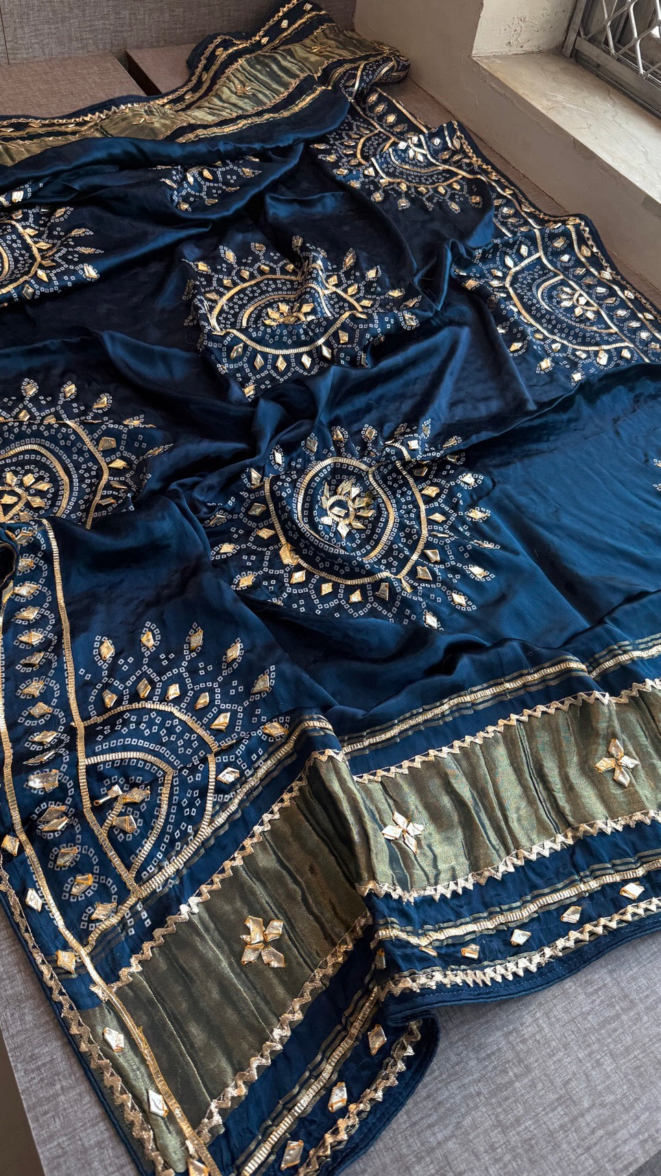 Gajji Silk Dupatta with Sikhiya Gotta Work – Soft Festive Designer Dupatta