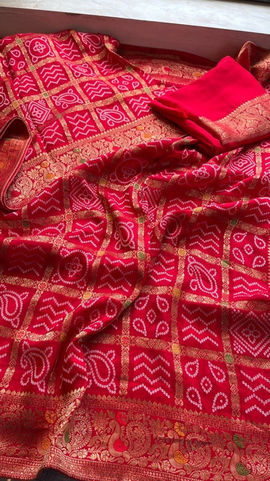Pure Khaddi Georgette Banarasi Zari Weaving Saree – Royal Purple Designer Banarasi Silk Saree for Wedding & Festive Wear