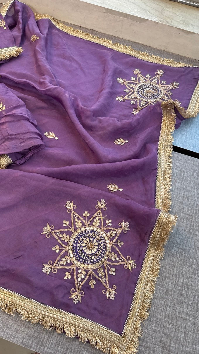 Pure organza handwork Saree