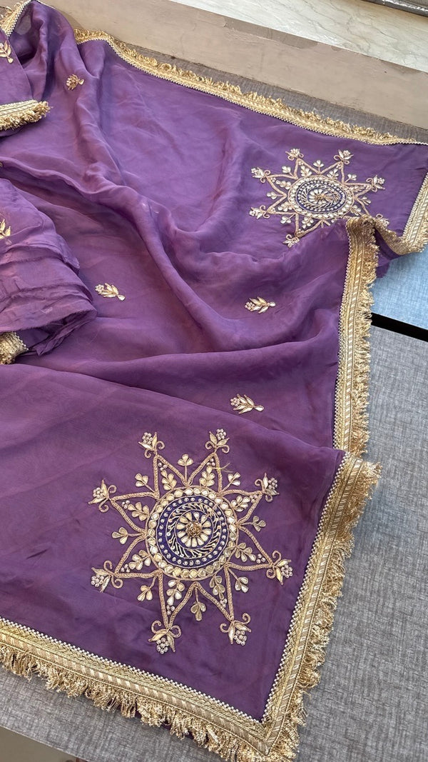 Pure organza handwork Saree