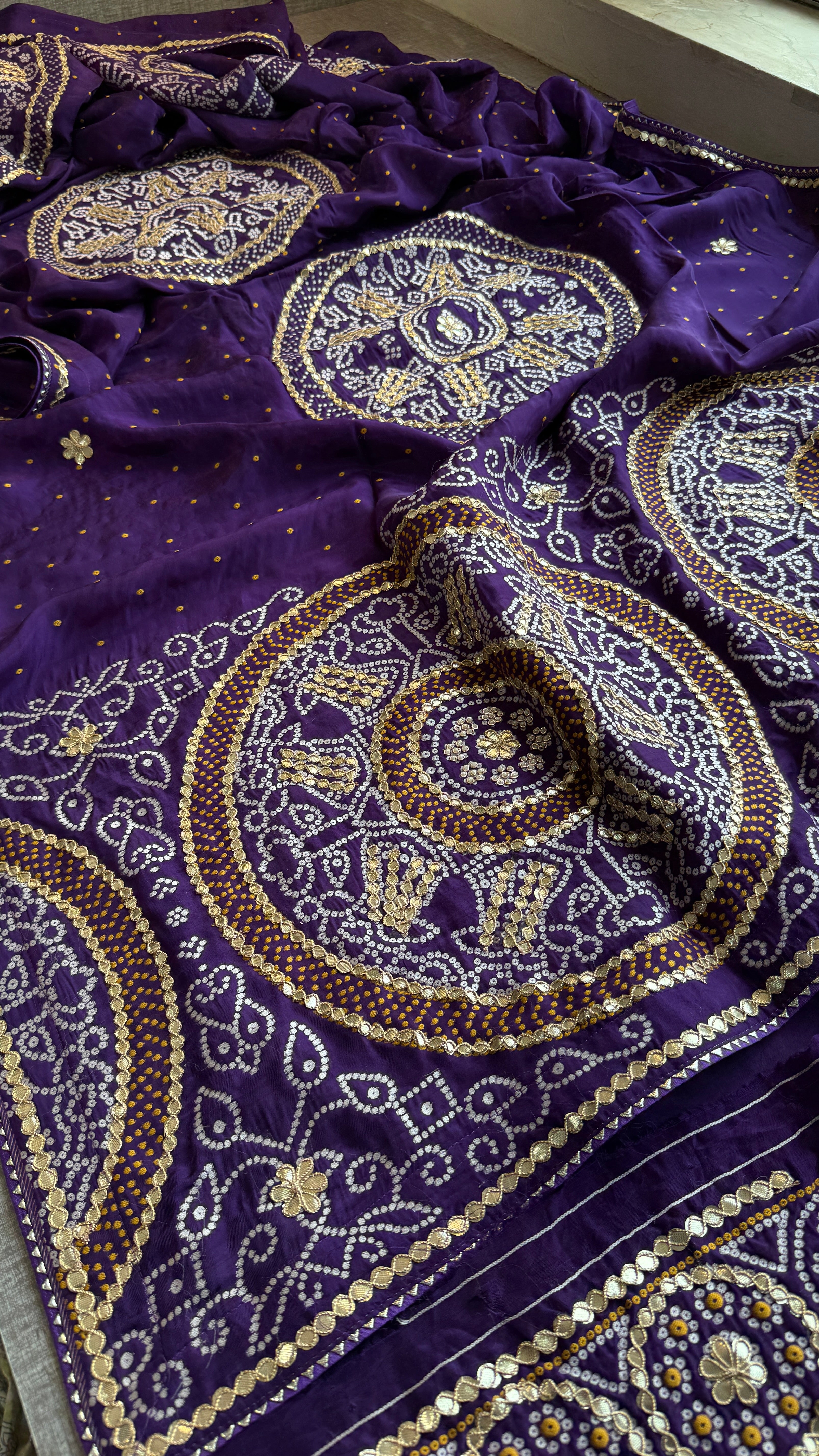 Satin silk bandhani