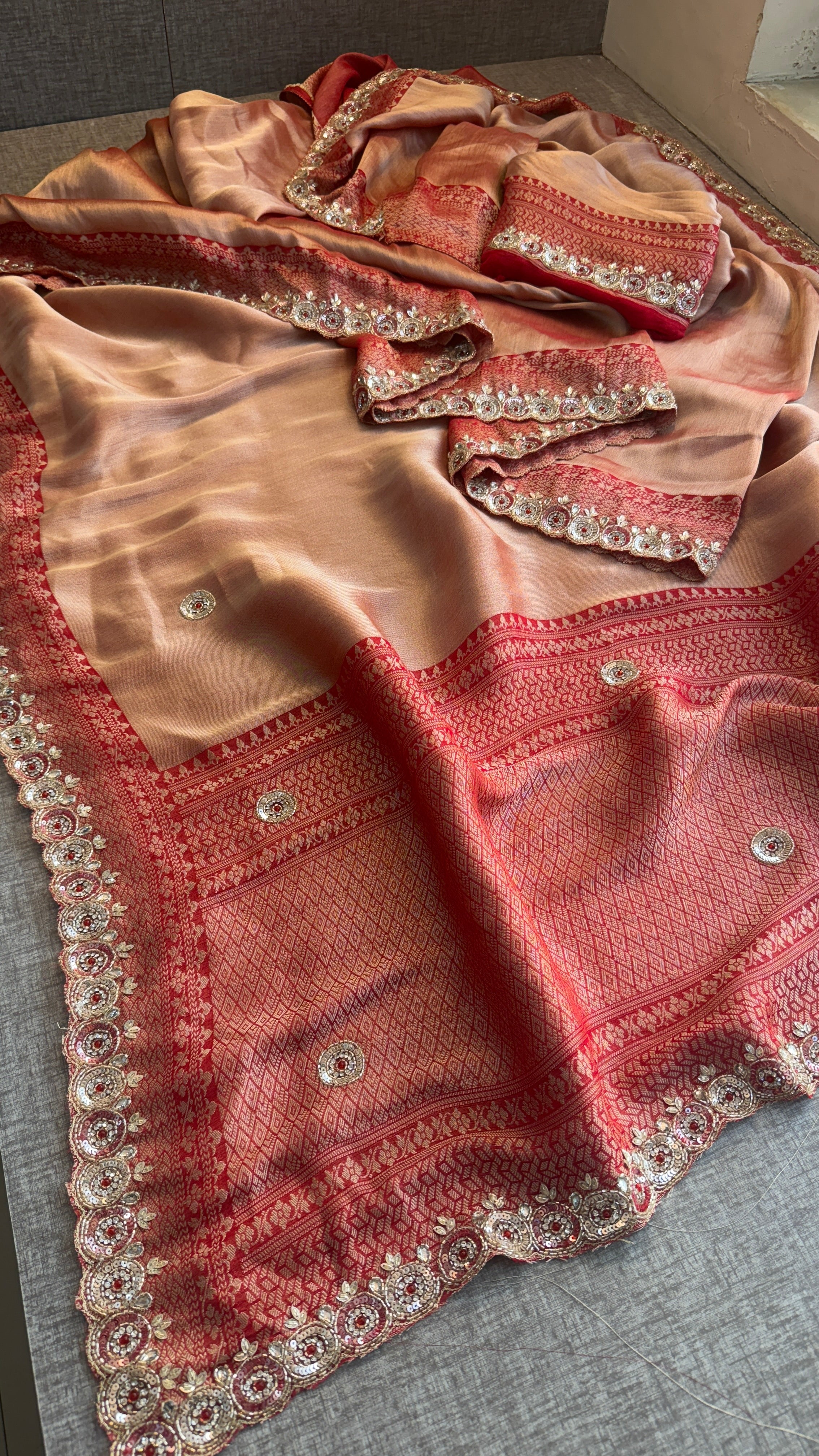 Pure Self Georgette Banarasi Weaving Saree