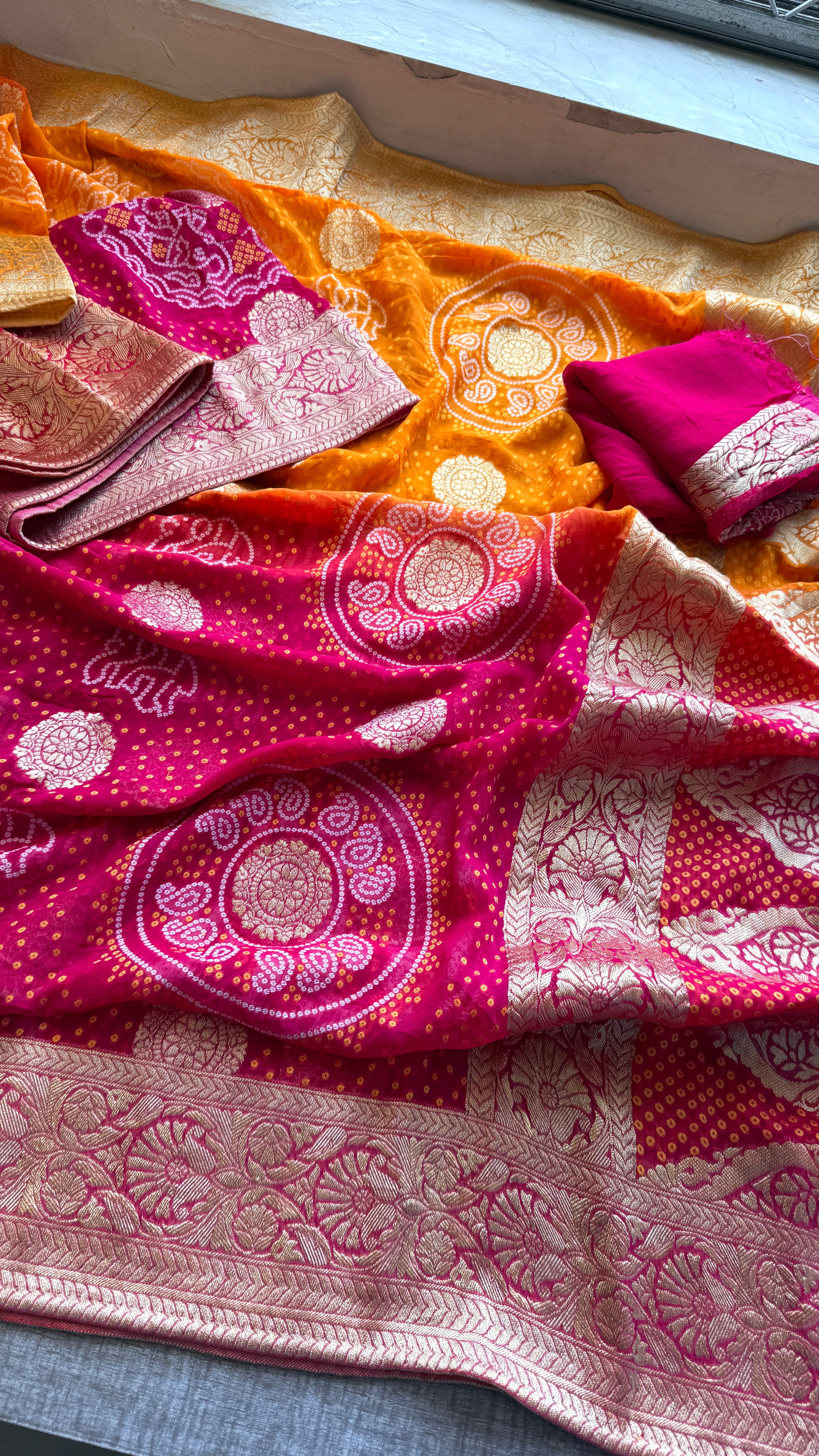Georgette meena banarasi weaving