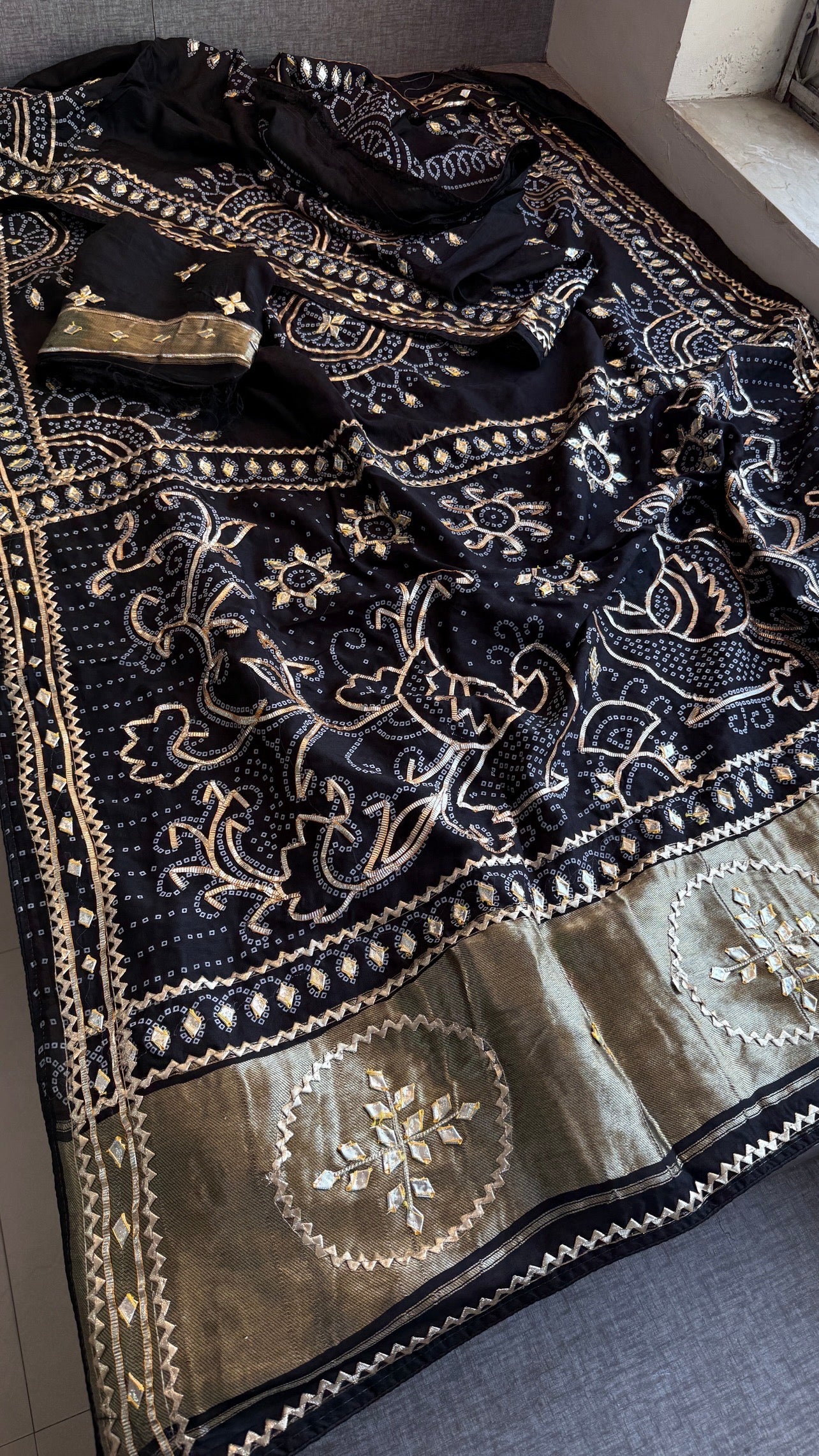 Munga Silk Sikhiya Gotapatti Saree with Peacock Motif & Zari Border | Soft Premium Festive Wear