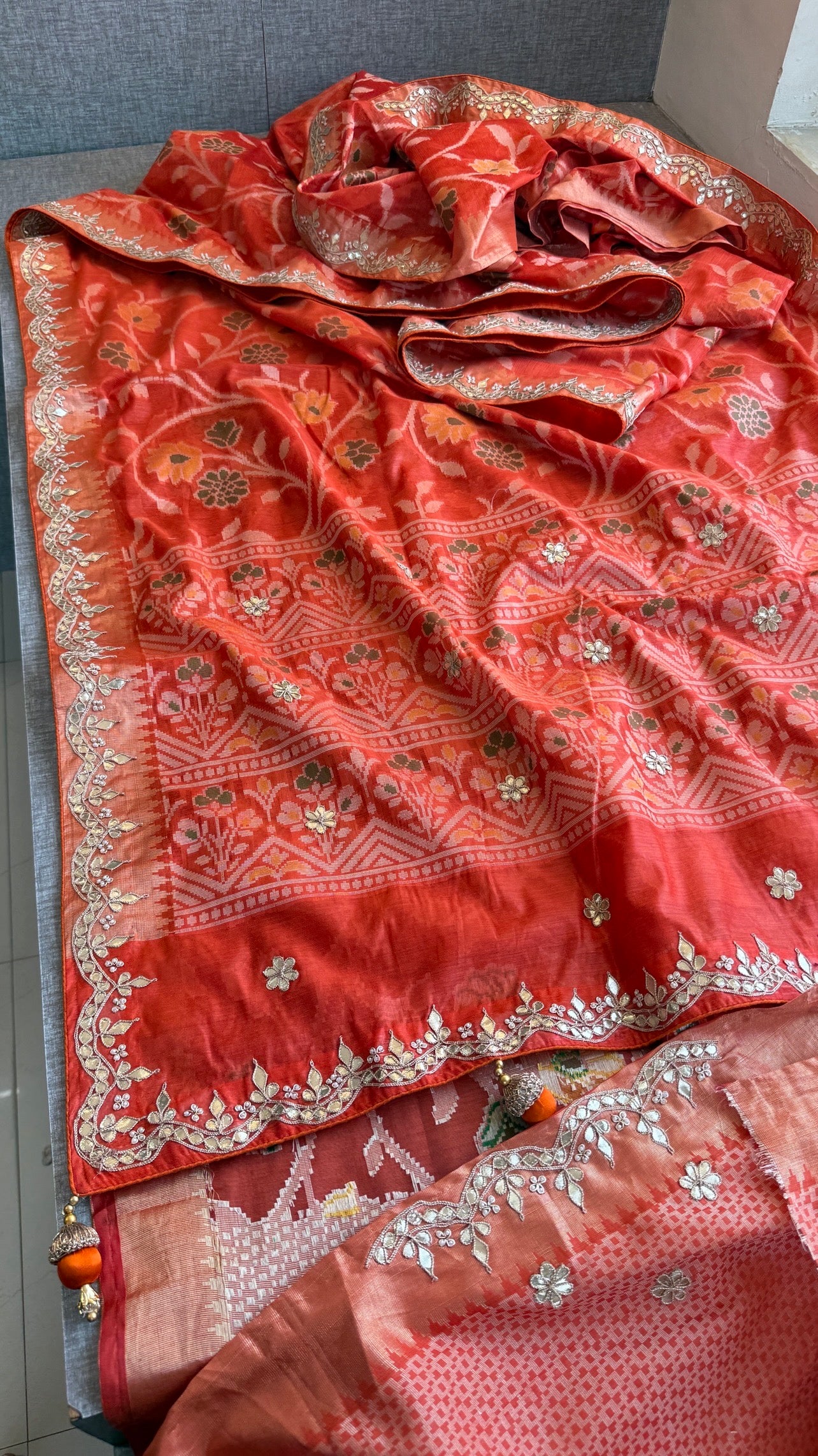 Patola Orange Banarasi Saree