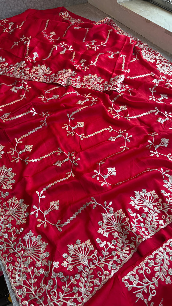 Pure Satin Silk Saree