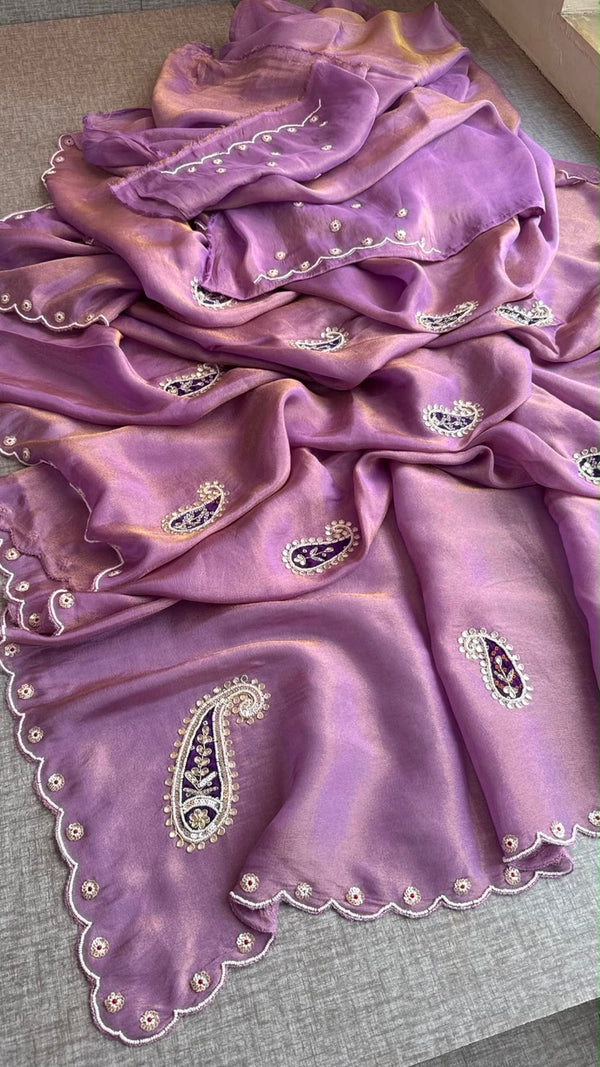 Dreamy Lavender Magic in Cosmo Silk by Nimbari Jaipur