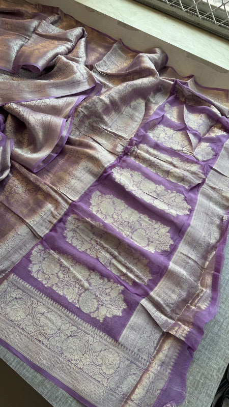 Khaddi Georgette Banarasi Saree with Zari Weaving | Soft Lightweight & Easy Drape | Elegant Saree
