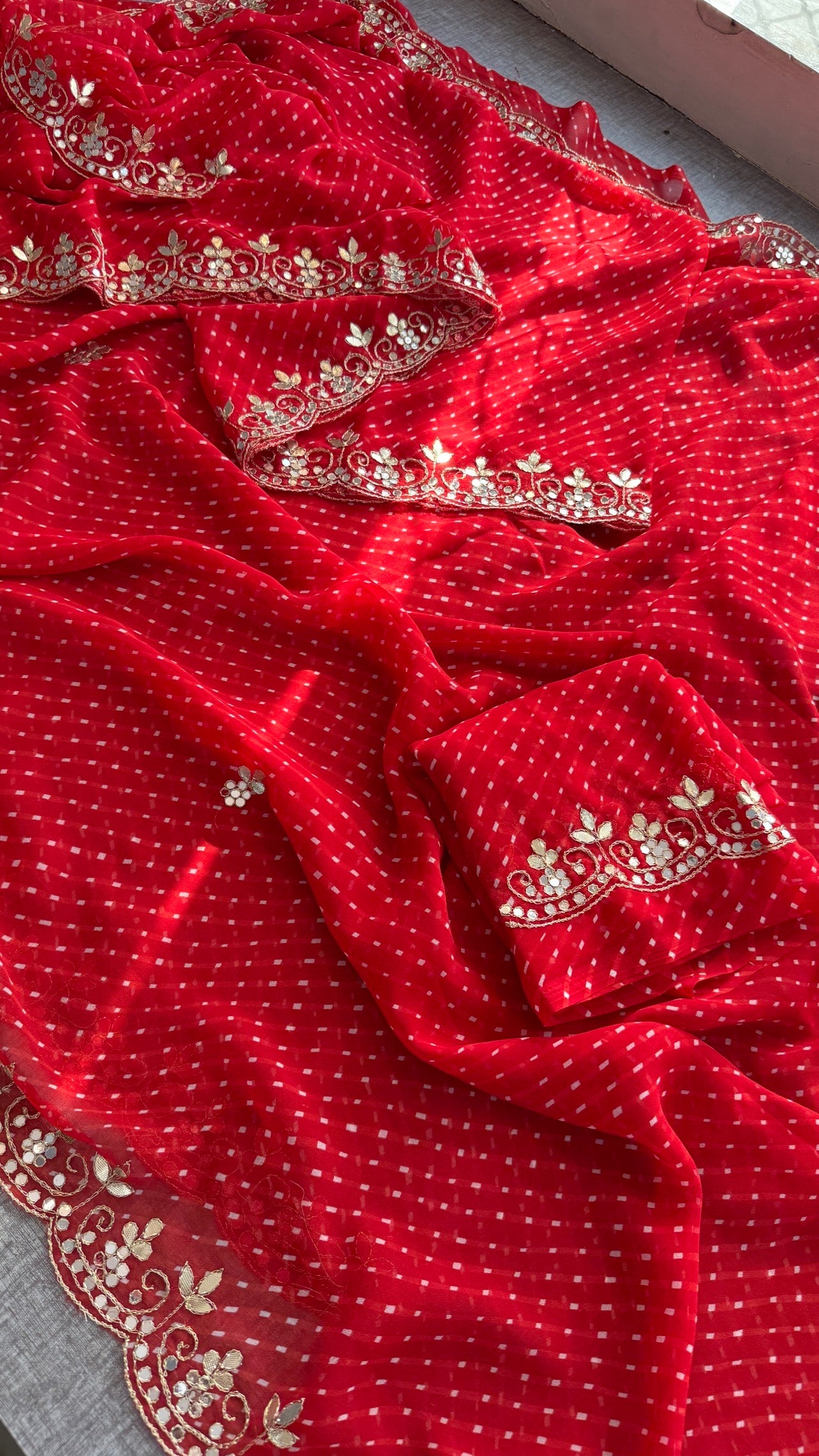 Red Mothra Silk Saree