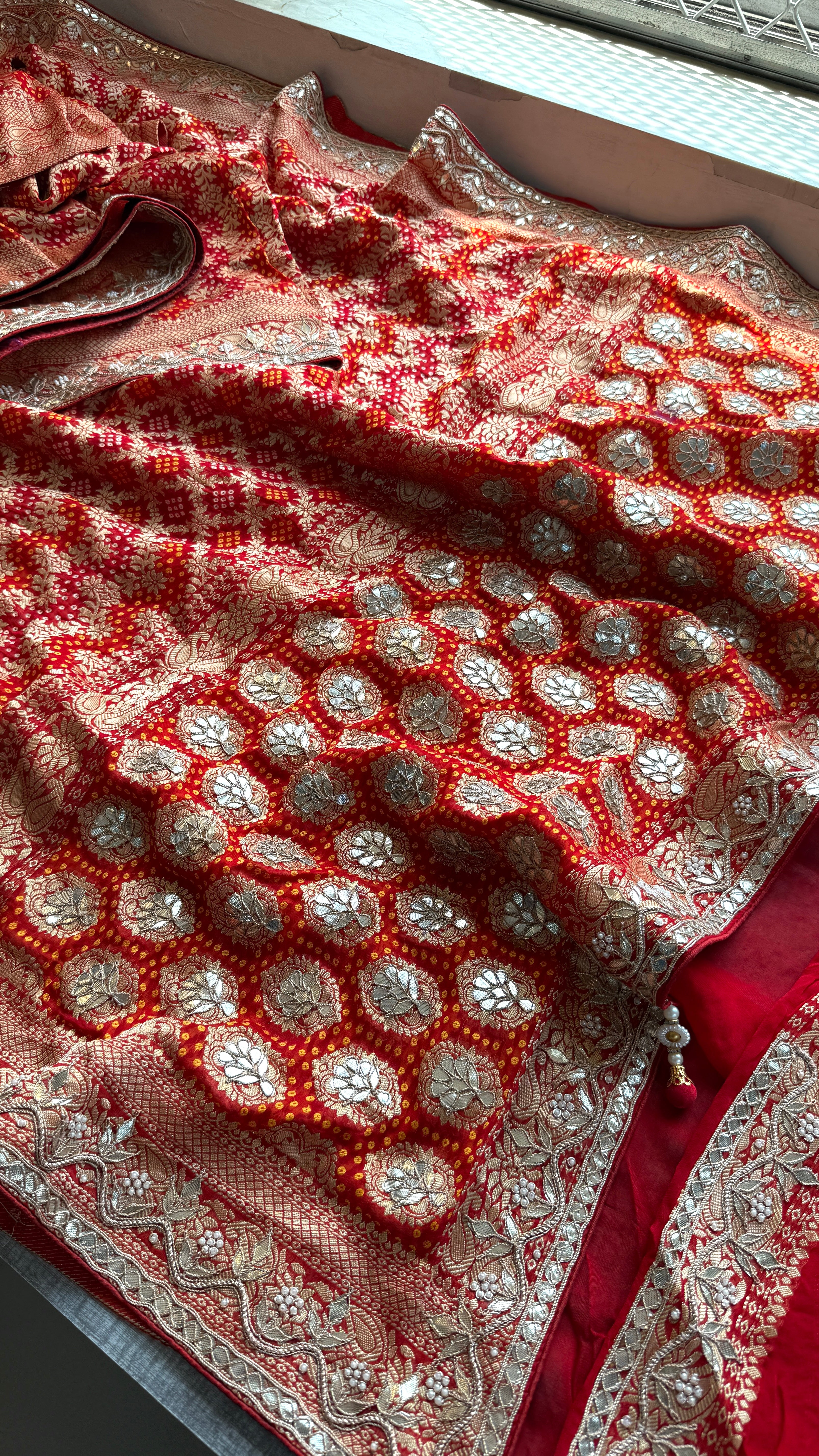 Pure Khaddi Georgette handwork gotapatti saree