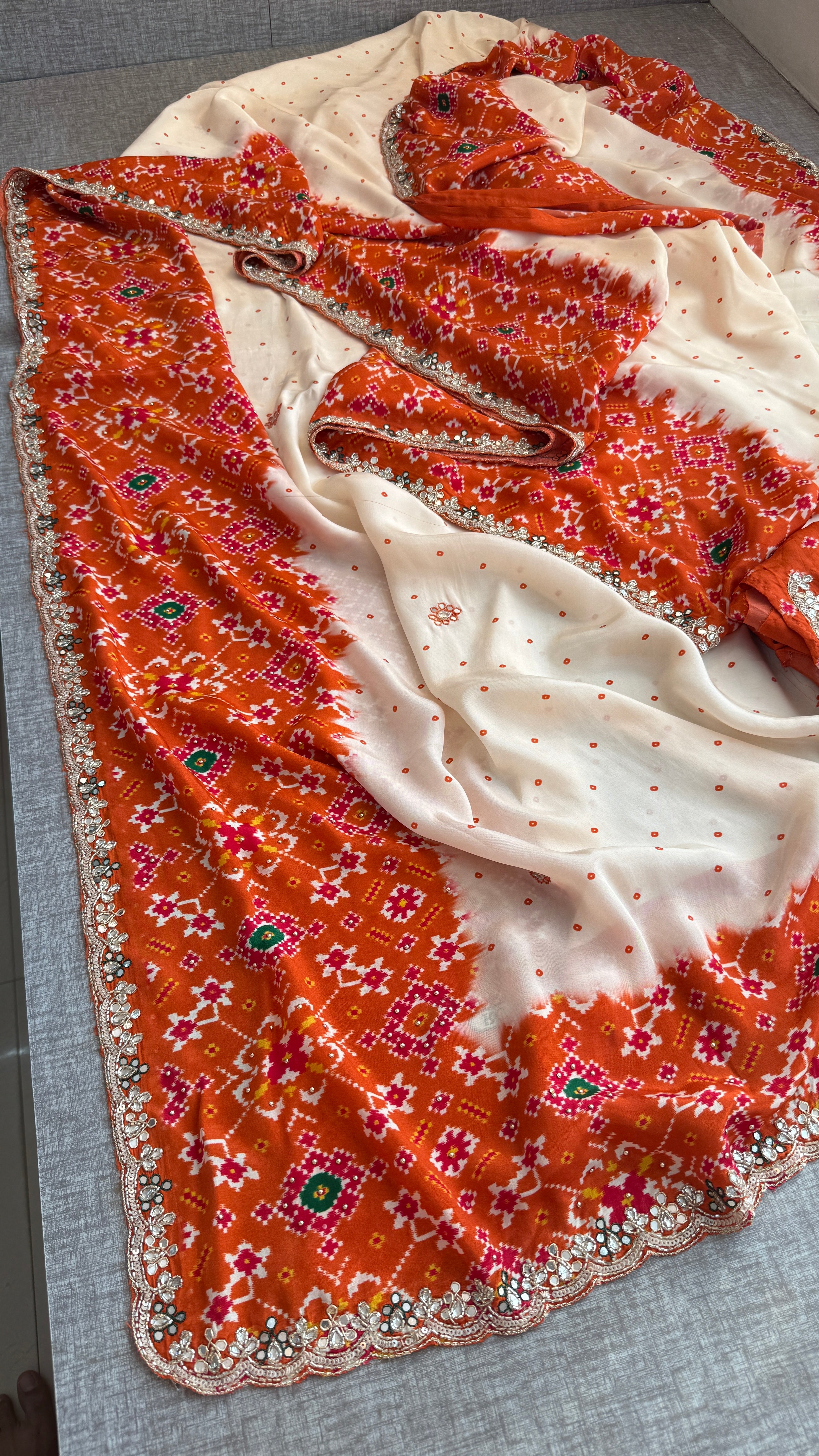 Soft Munga Silk with Pearl And Resham