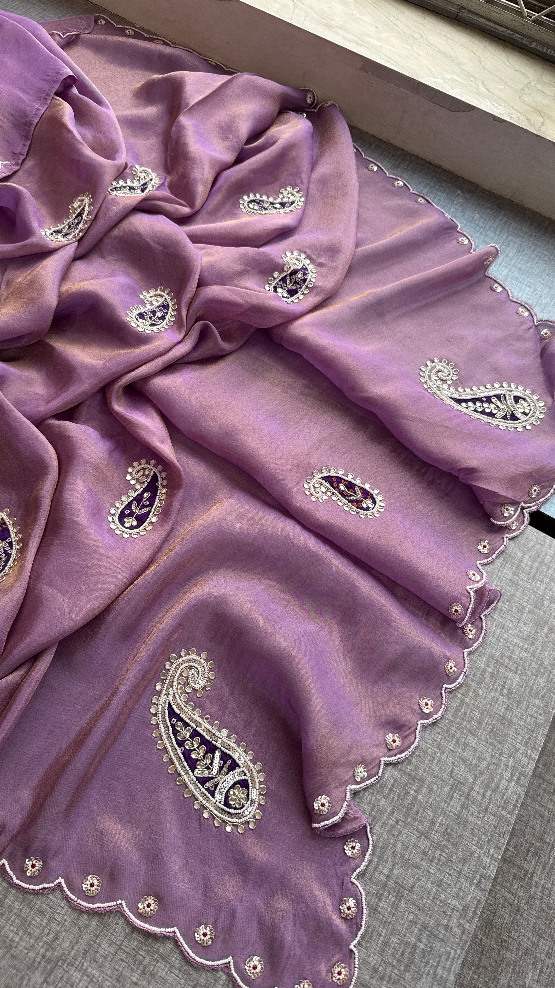 Dreamy Lavender Magic in Cosmo Silk by Nimbari Jaipur