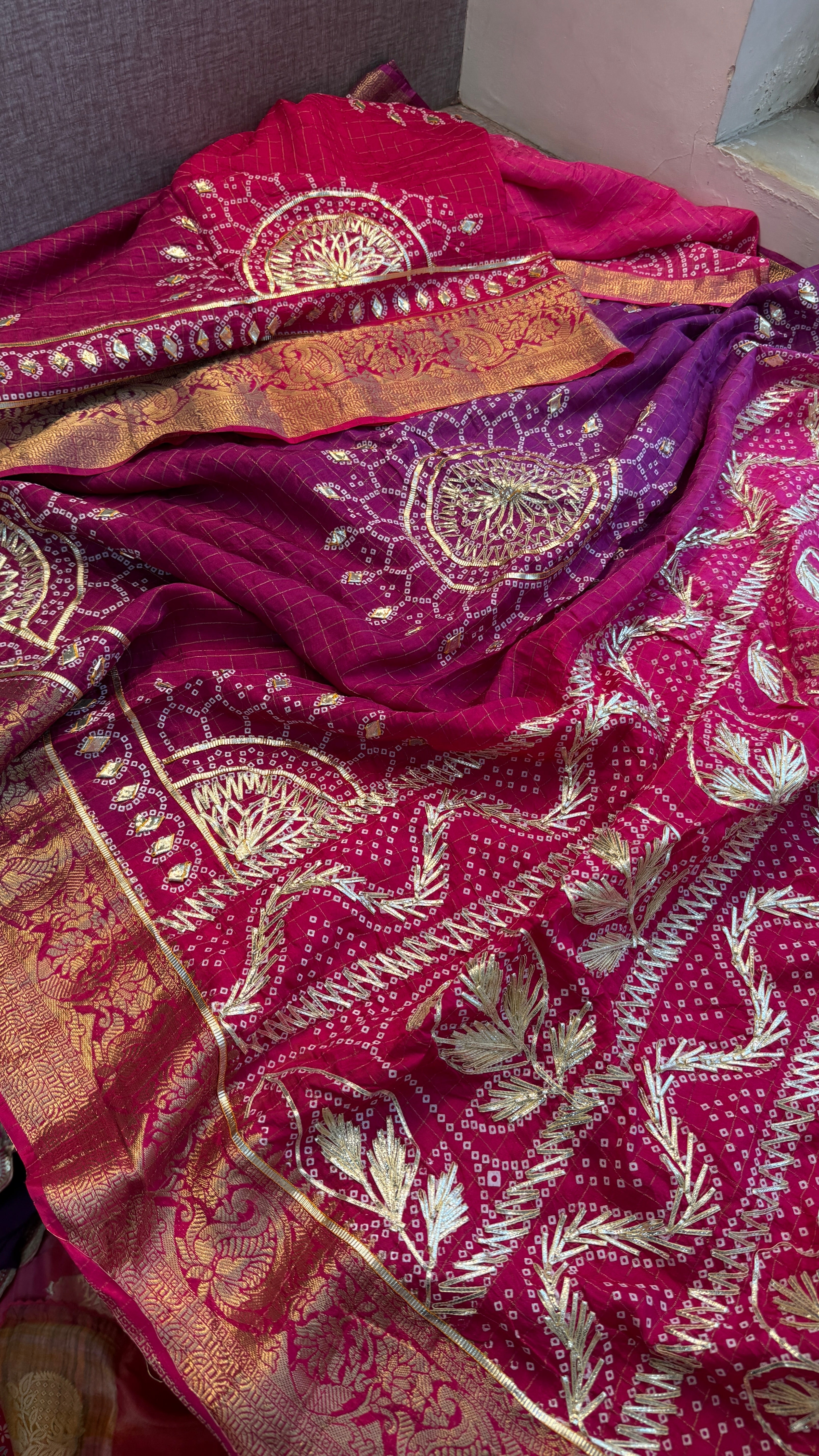 Pure Munga Silk Checks Banarasi Weaving