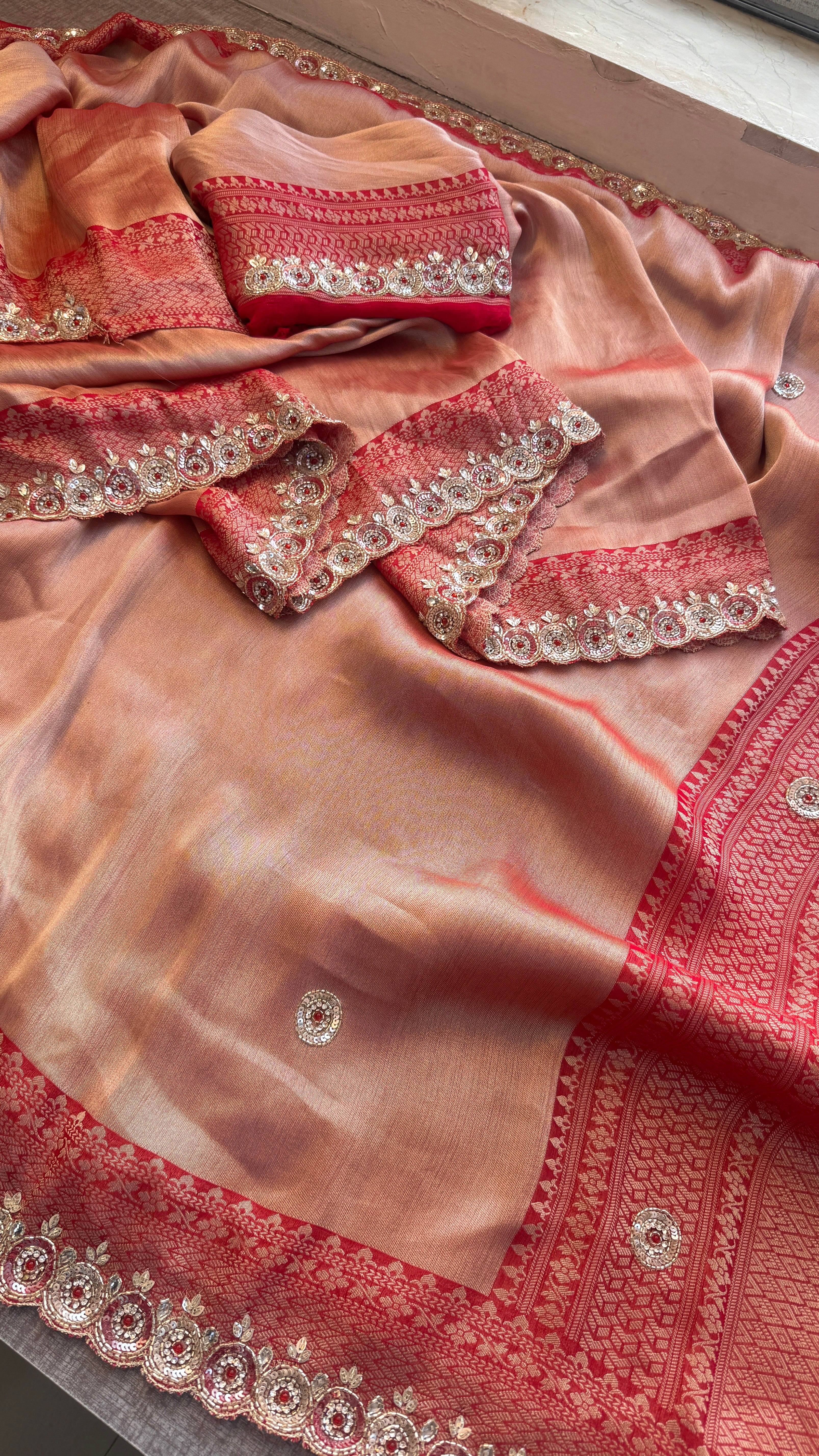 Pure Self Georgette Banarasi Weaving Saree