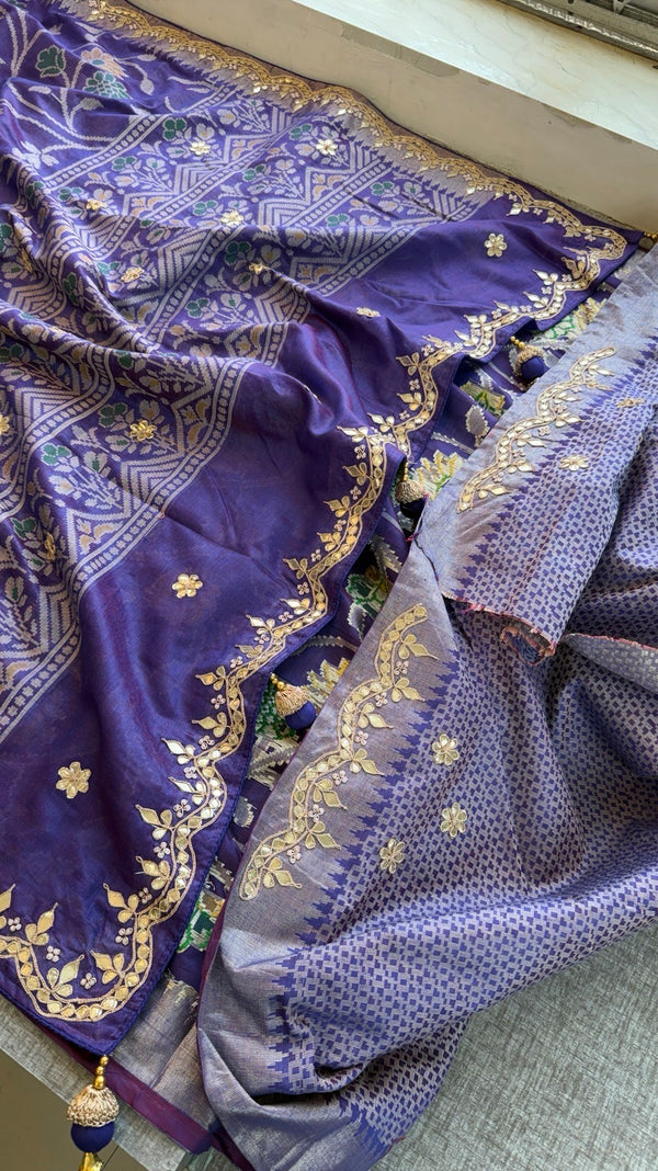 Purple Patola Banarasi handwork Saree
