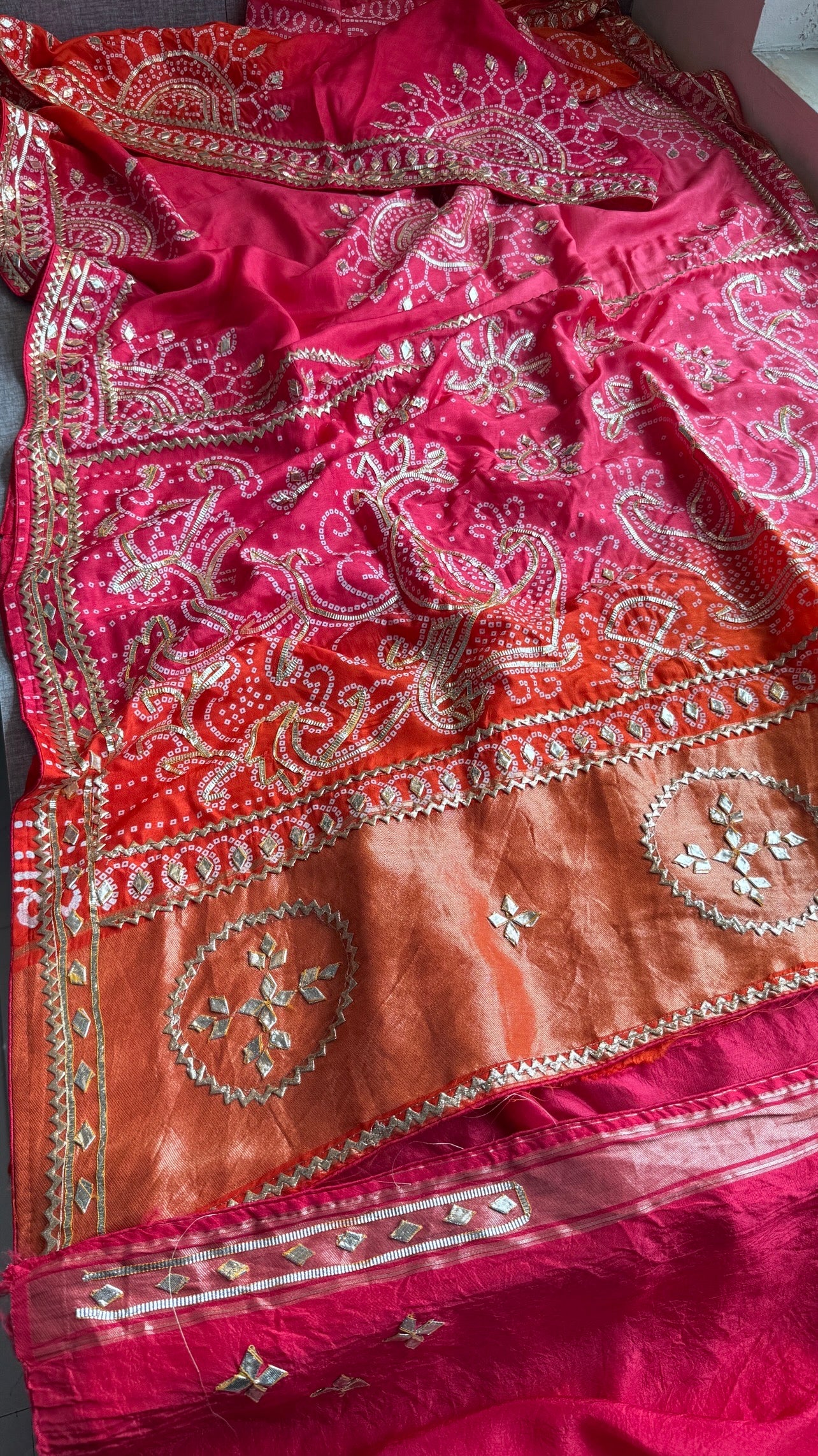 Munga Silk Sikhiya Gotapatti Saree with Peacock Motif & Zari Border | Soft Premium Festive Wear