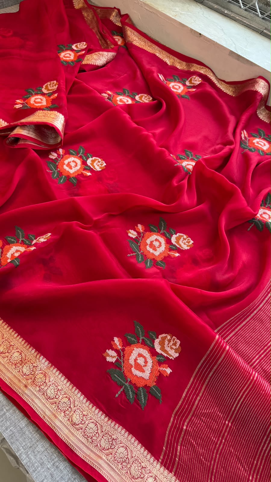 Dola silk embroidery Saree