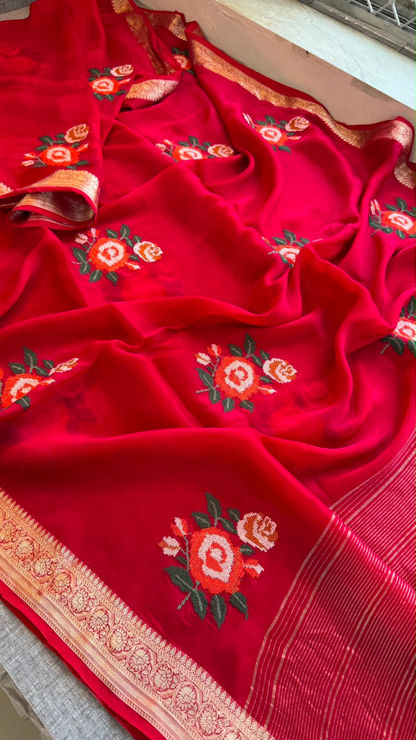 Dola silk embroidery Saree